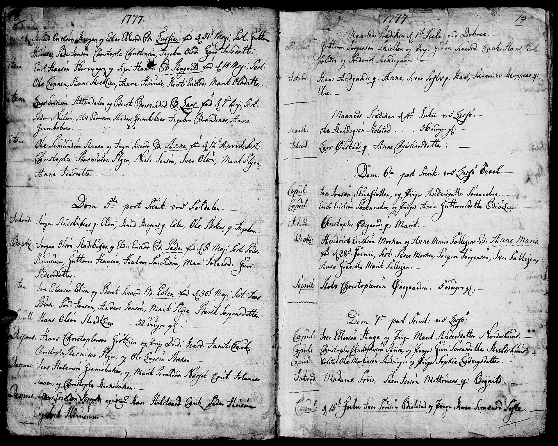 Lesja prestekontor, AV/SAH-PREST-068/H/Ha/Haa/L0003: Parish register (official) no. 3, 1777-1819, p. 18-19
