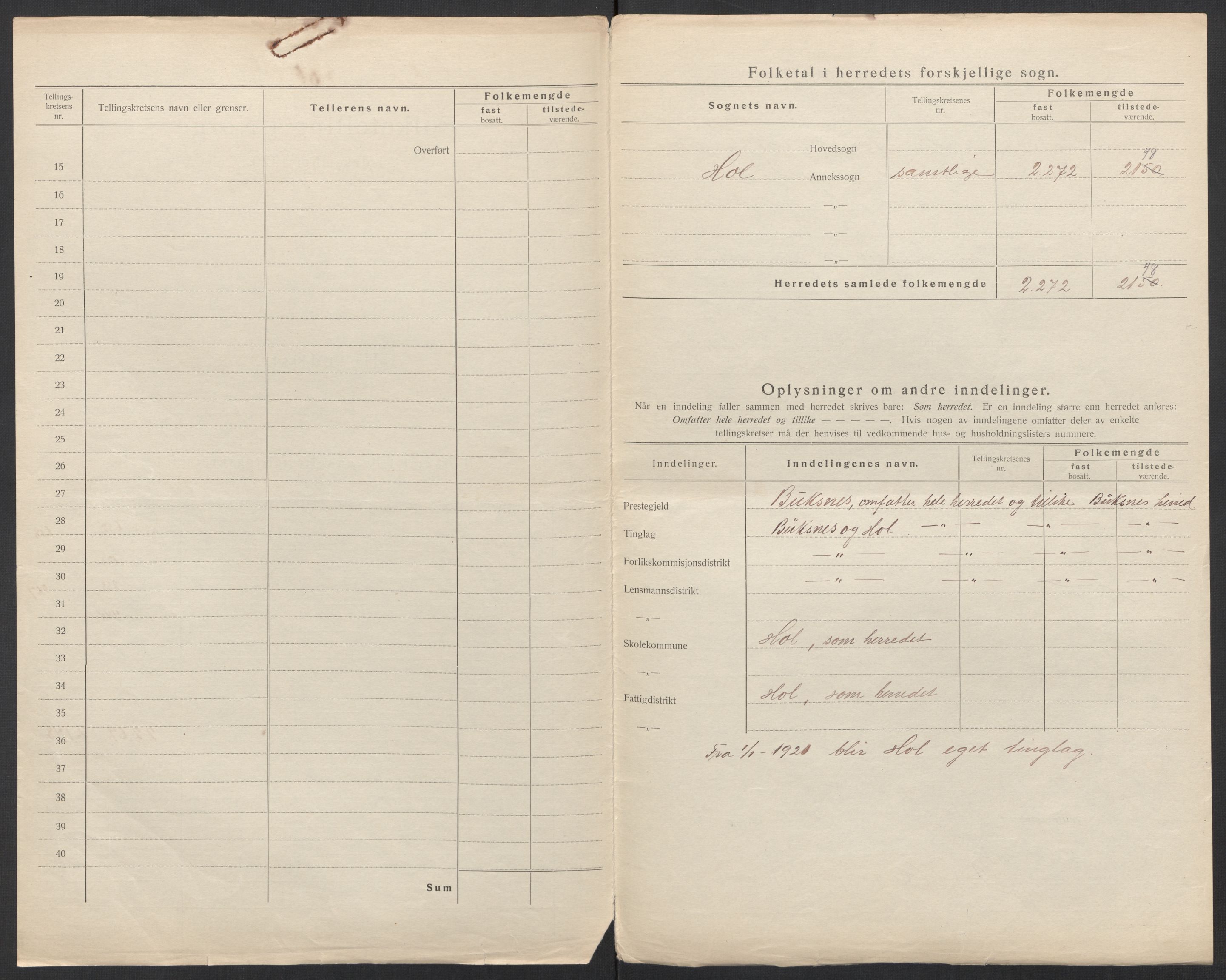 SAT, 1920 census for Hol, 1920, p. 4