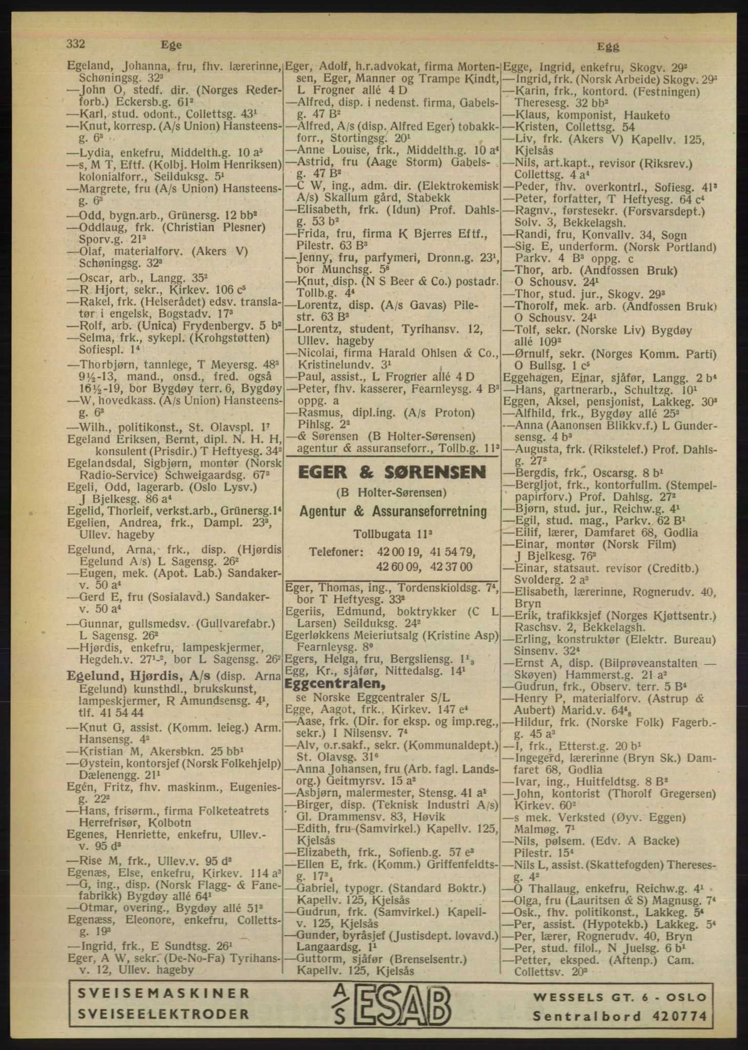 Kristiania/Oslo adressebok, PUBL/-, 1950, p. 332