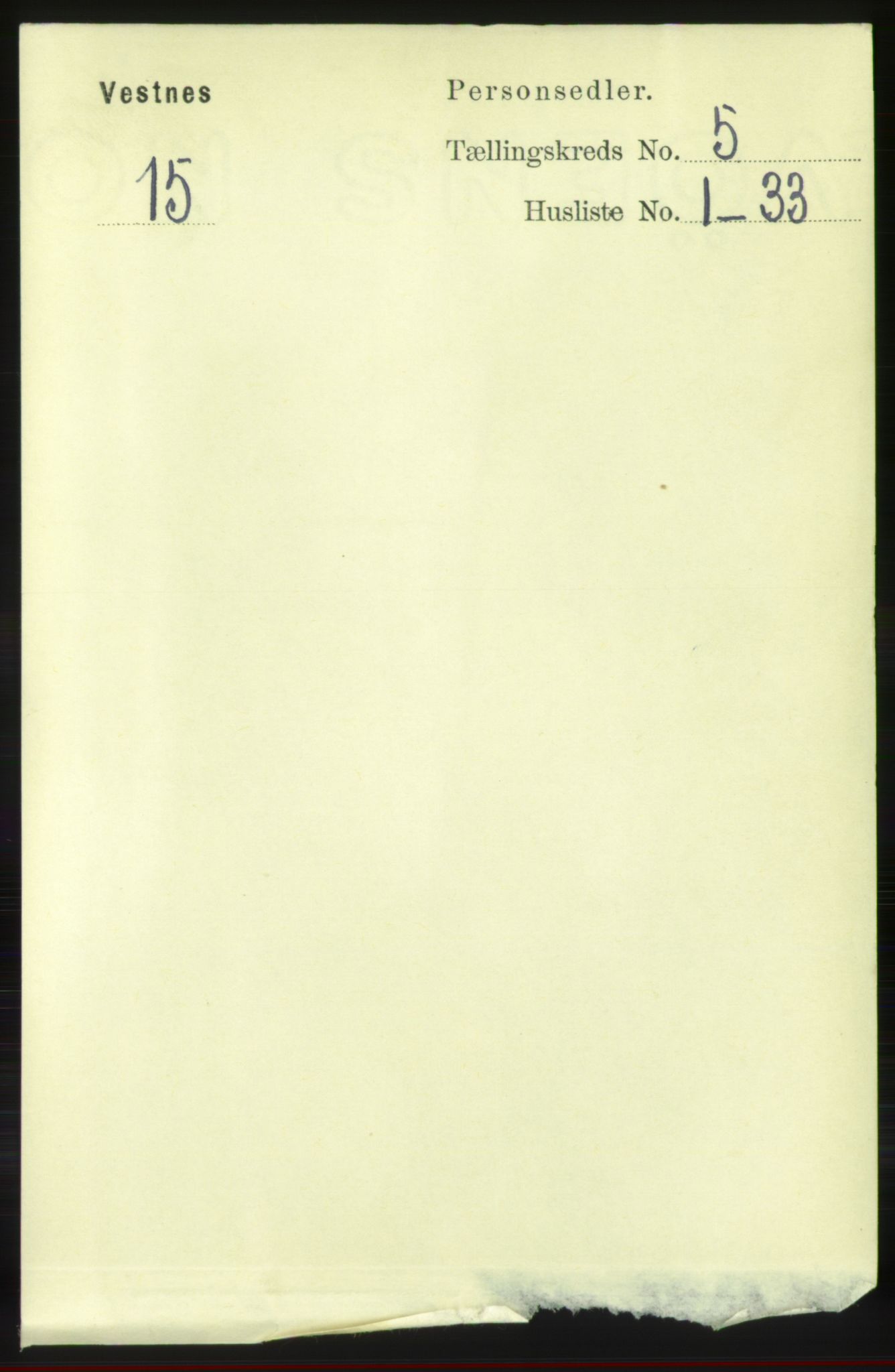 RA, 1891 census for 1535 Vestnes, 1891, p. 1827