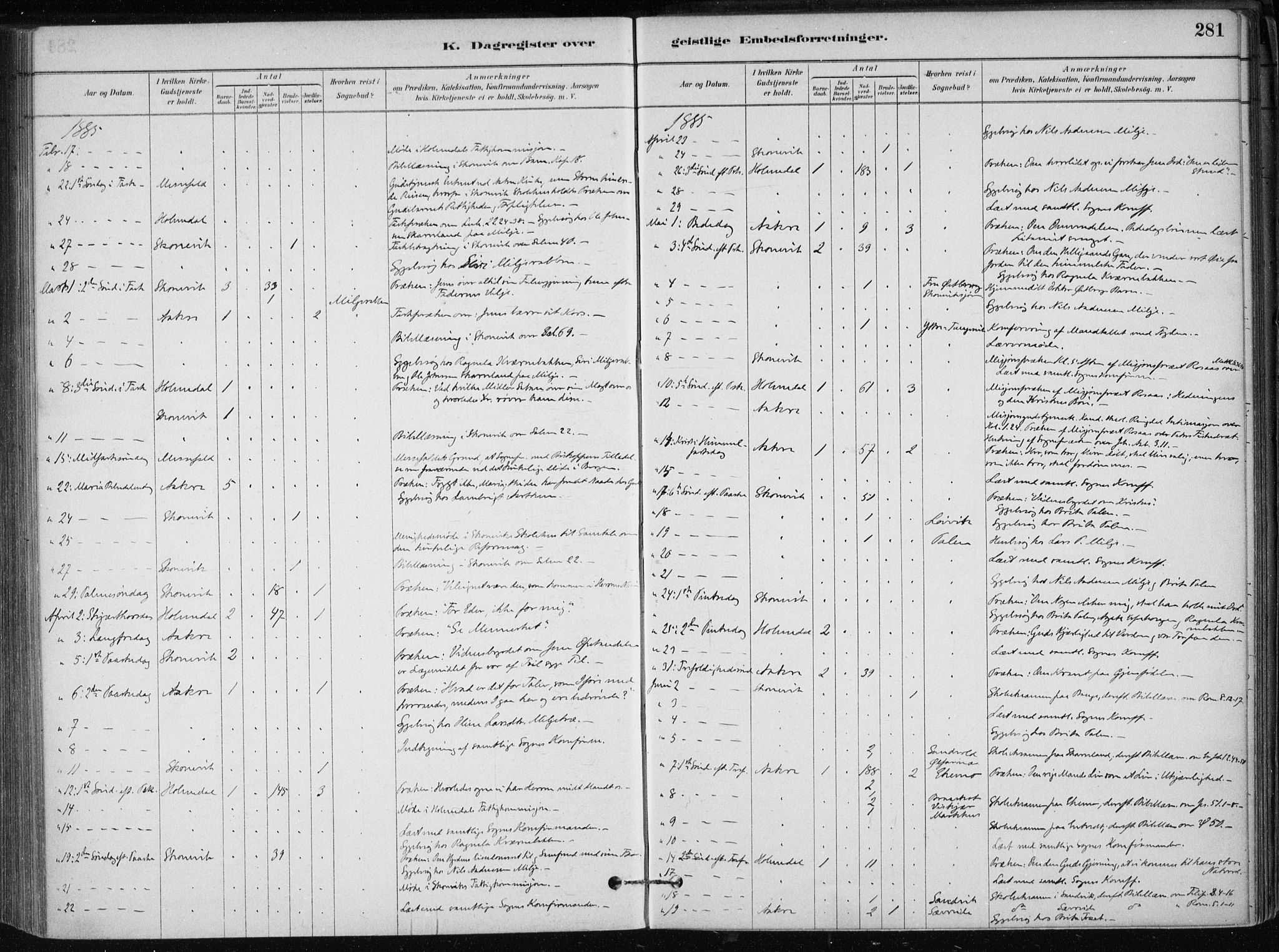 Skånevik sokneprestembete, SAB/A-77801/H/Haa: Parish register (official) no. B 1, 1879-1914, p. 281