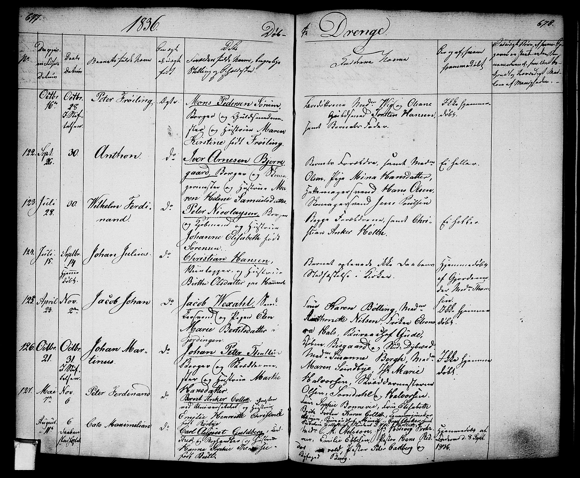 Oslo domkirke Kirkebøker, SAO/A-10752/F/Fa/L0011: Parish register (official) no. 11, 1830-1836, p. 677-678