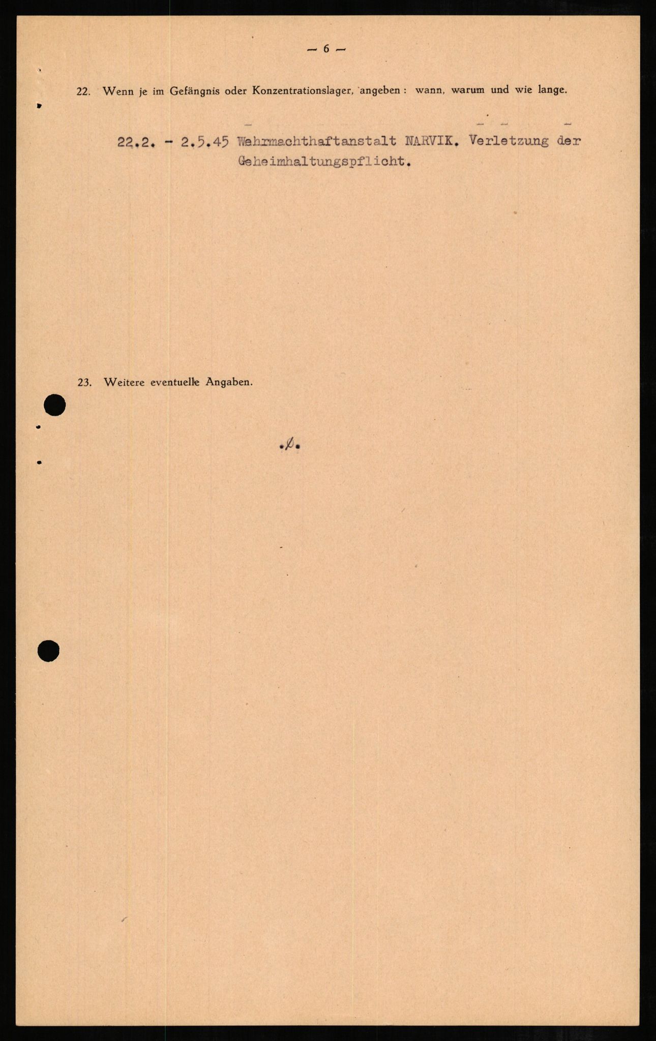 Forsvaret, Forsvarets overkommando II, AV/RA-RAFA-3915/D/Db/L0004: CI Questionaires. Tyske okkupasjonsstyrker i Norge. Tyskere., 1945-1946, p. 403