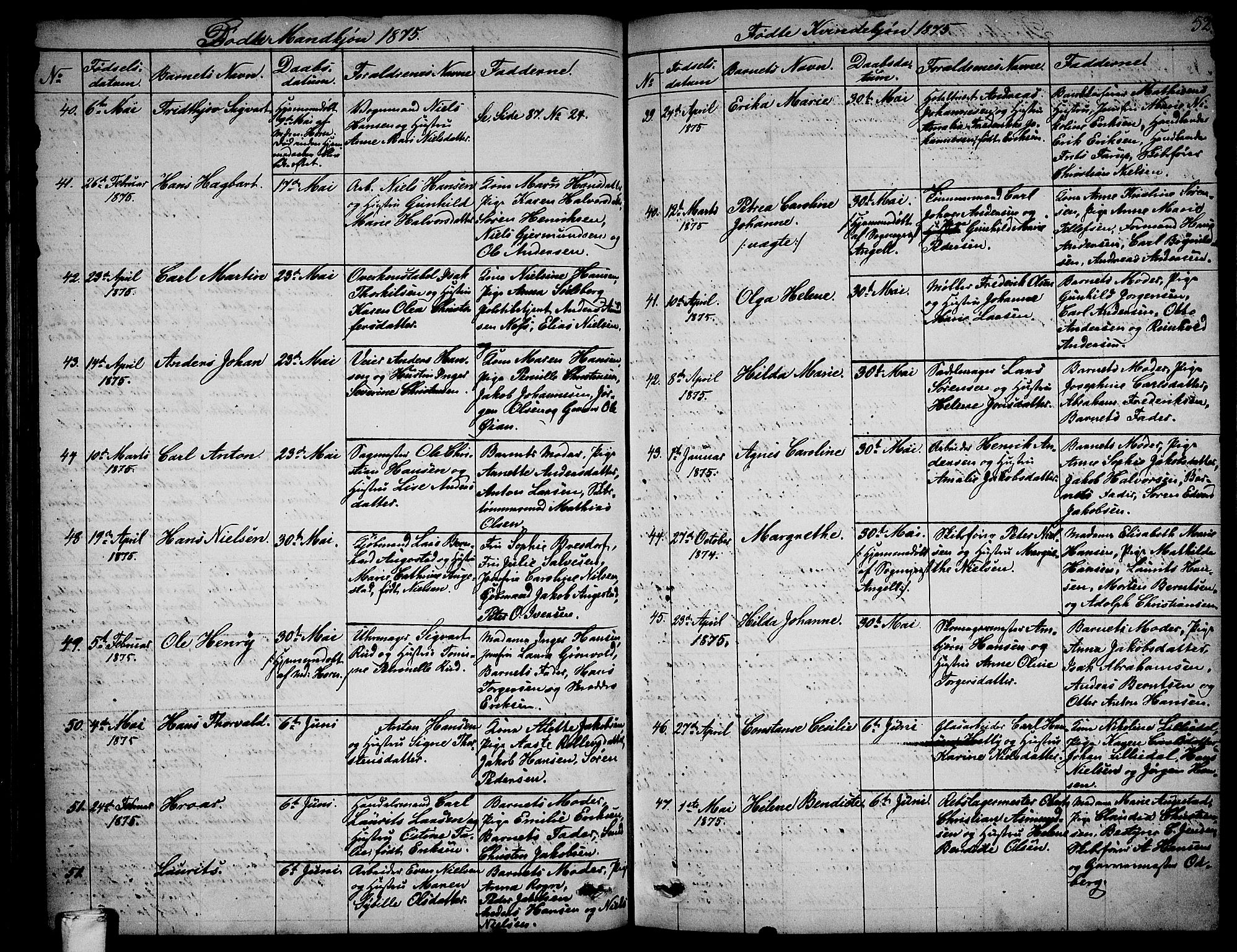 Larvik kirkebøker, SAKO/A-352/G/Ga/L0004: Parish register (copy) no. I 4, 1871-1888, p. 52