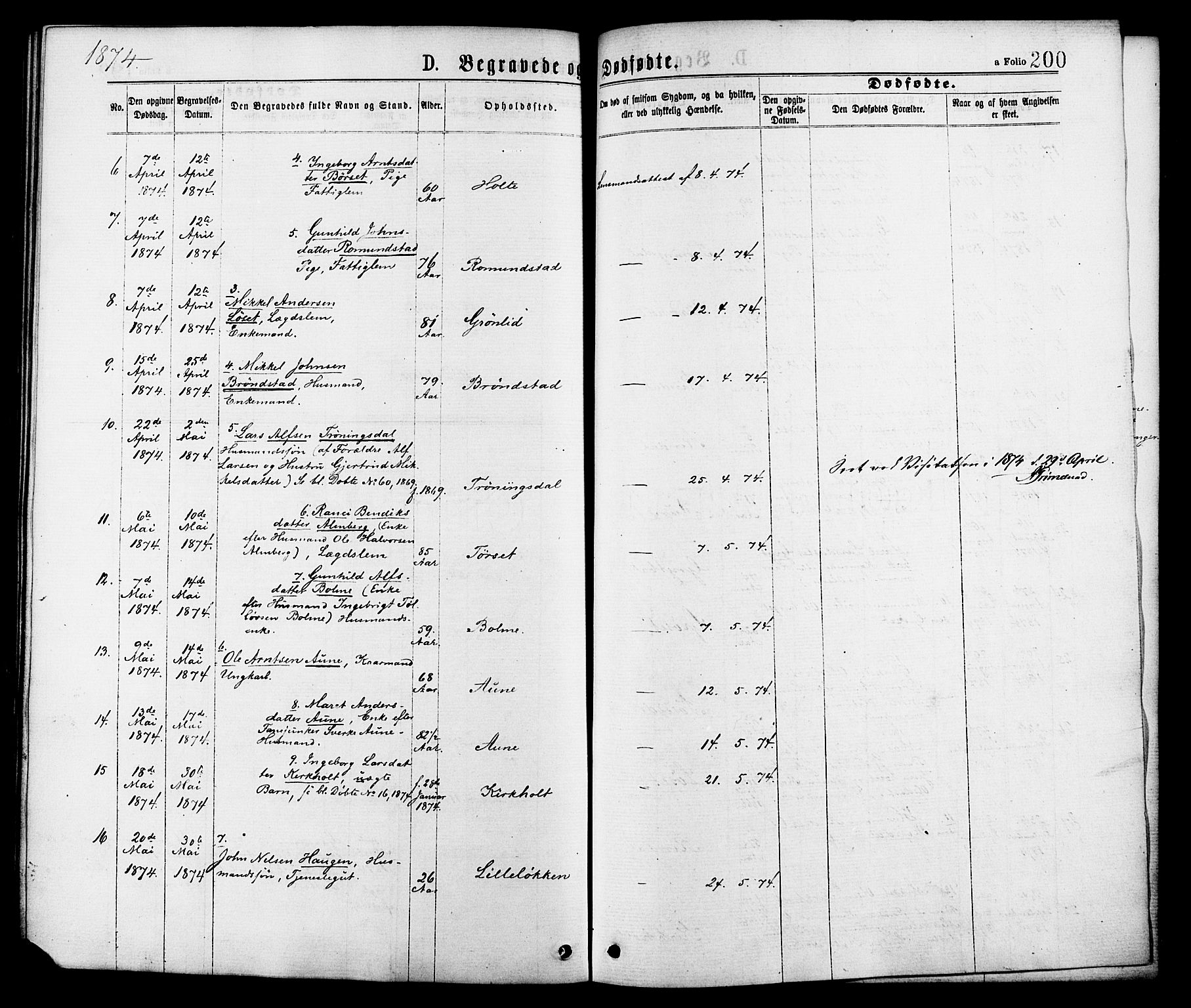 Ministerialprotokoller, klokkerbøker og fødselsregistre - Møre og Romsdal, AV/SAT-A-1454/598/L1068: Parish register (official) no. 598A02, 1872-1881, p. 200