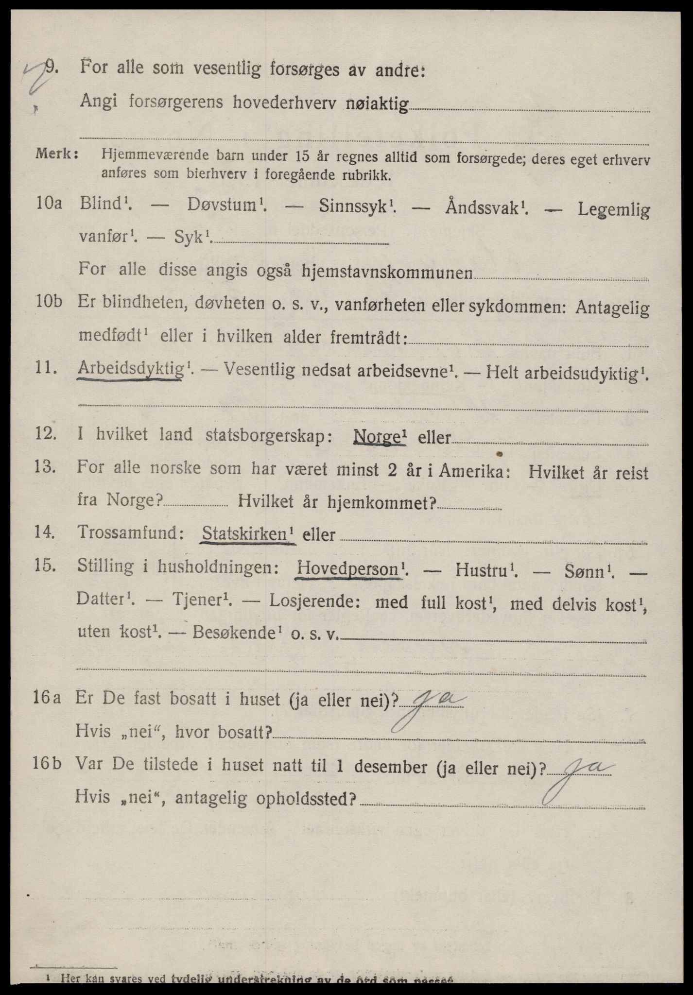 SAT, 1920 census for Stangvik, 1920, p. 1993