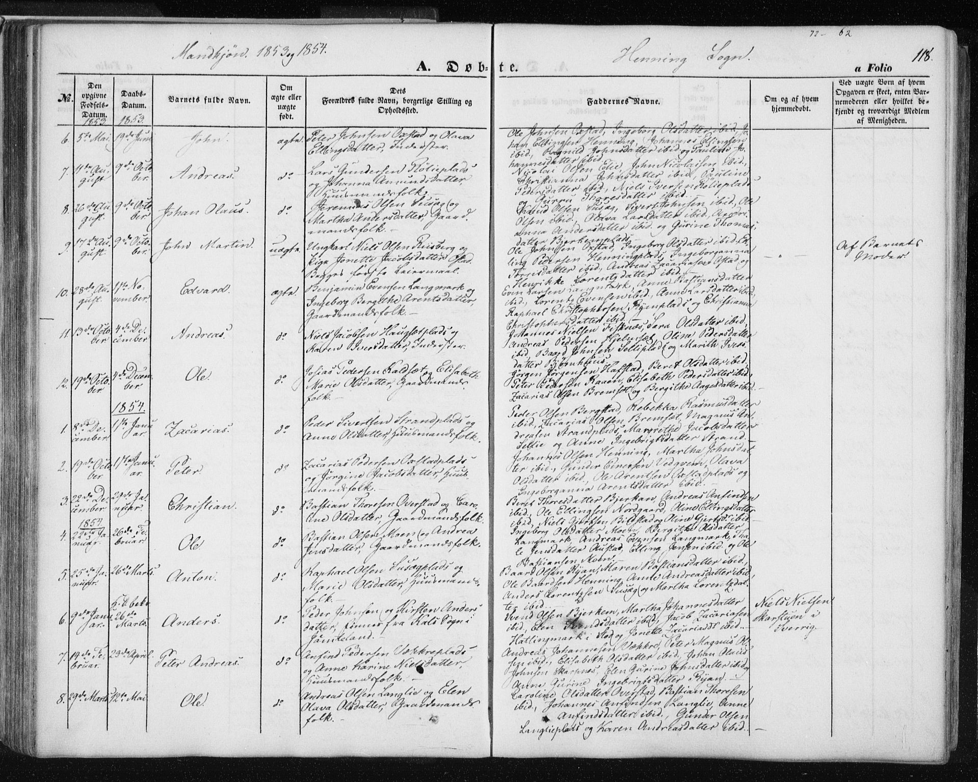 Ministerialprotokoller, klokkerbøker og fødselsregistre - Nord-Trøndelag, SAT/A-1458/735/L0342: Parish register (official) no. 735A07 /3, 1849-1862, p. 118
