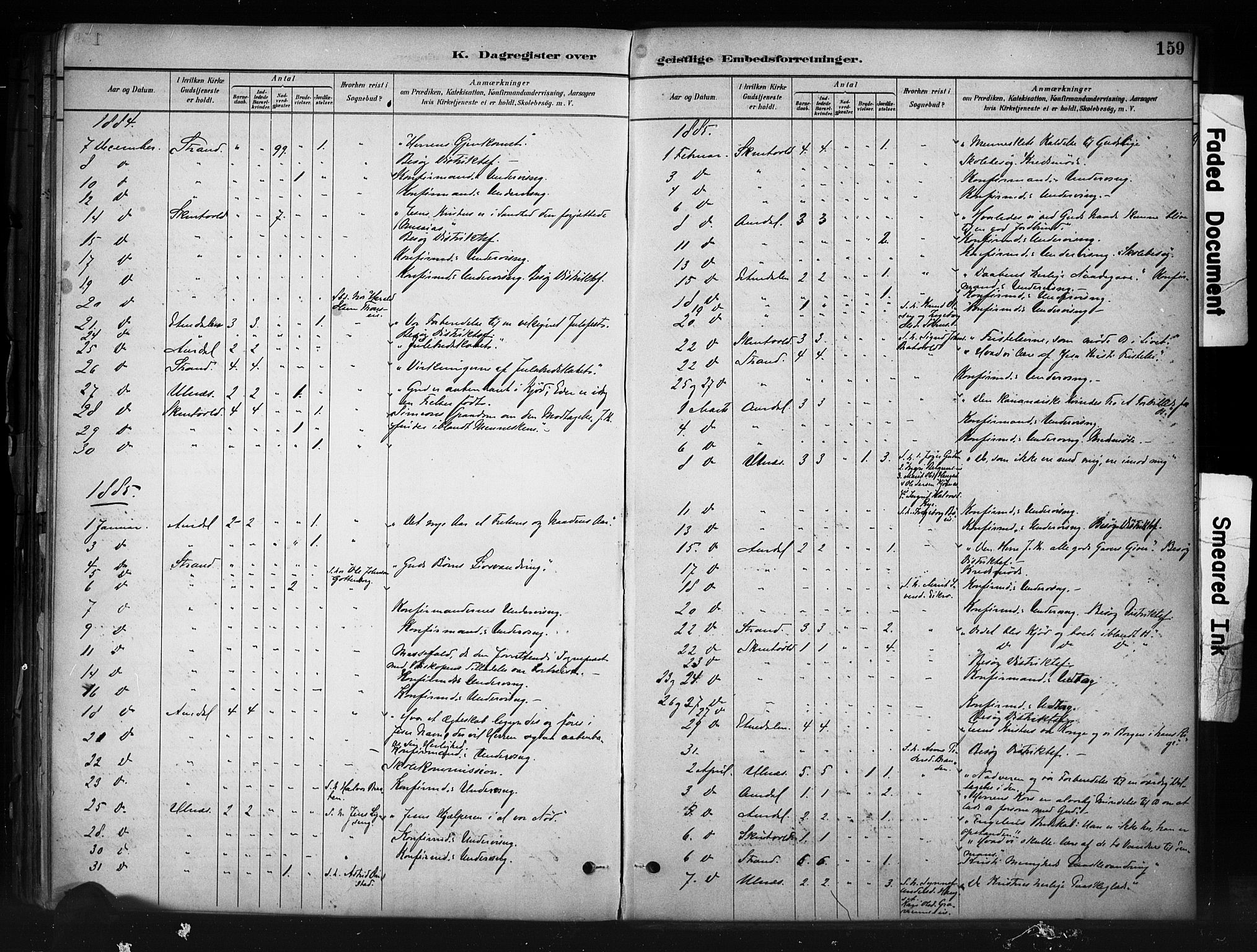 Nord-Aurdal prestekontor, SAH/PREST-132/H/Ha/Haa/L0013: Parish register (official) no. 13, 1883-1895, p. 159