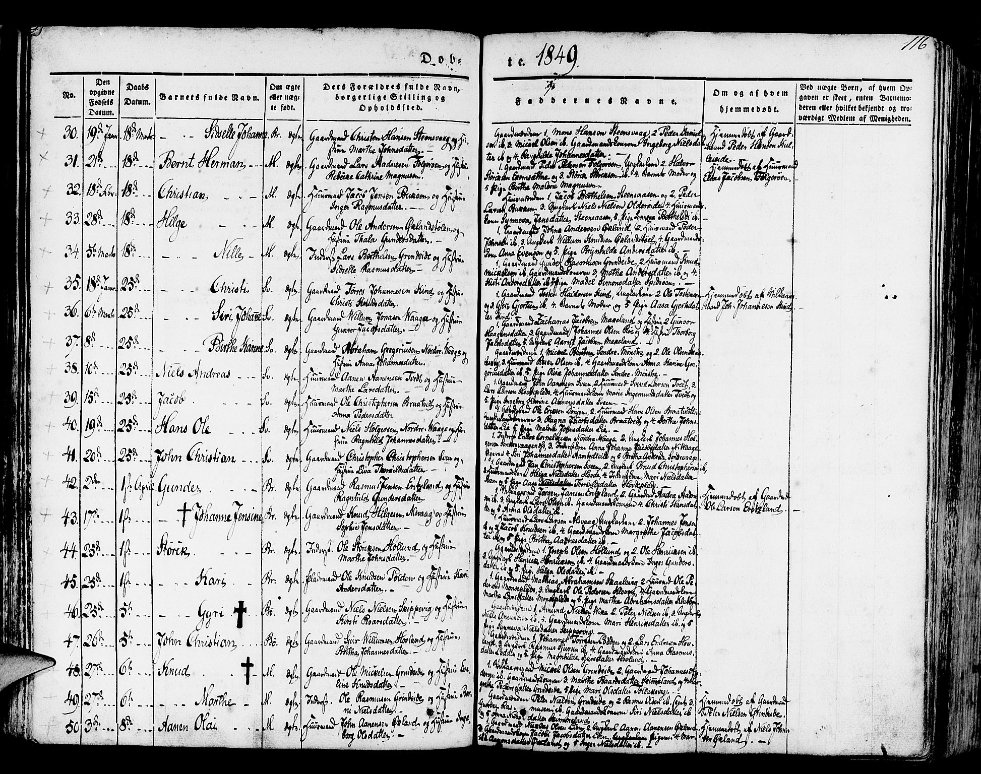 Finnås sokneprestembete, SAB/A-99925/H/Ha/Haa/Haaa/L0006: Parish register (official) no. A 6, 1836-1850, p. 116