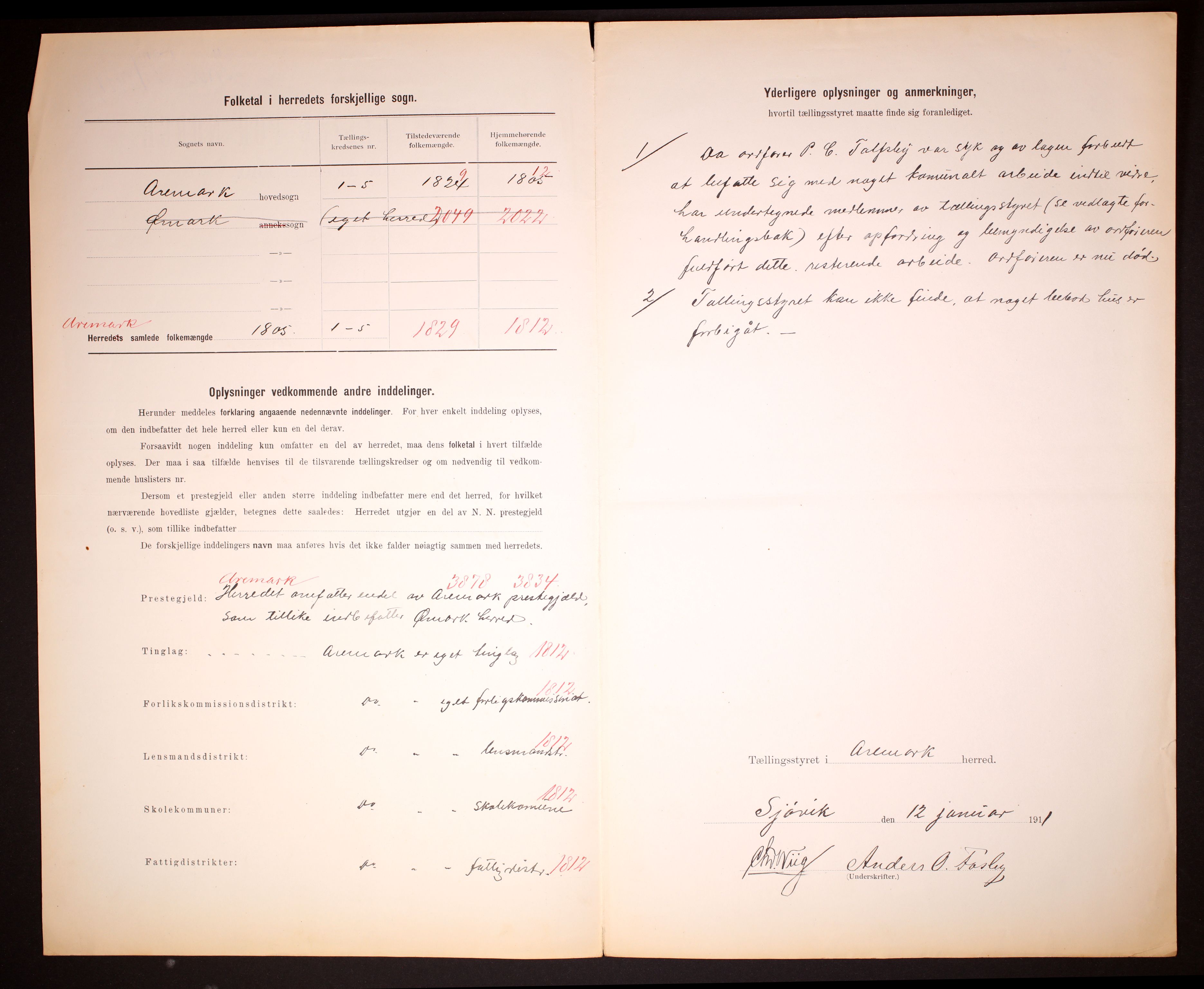 RA, 1910 census for Aremark, 1910, p. 3