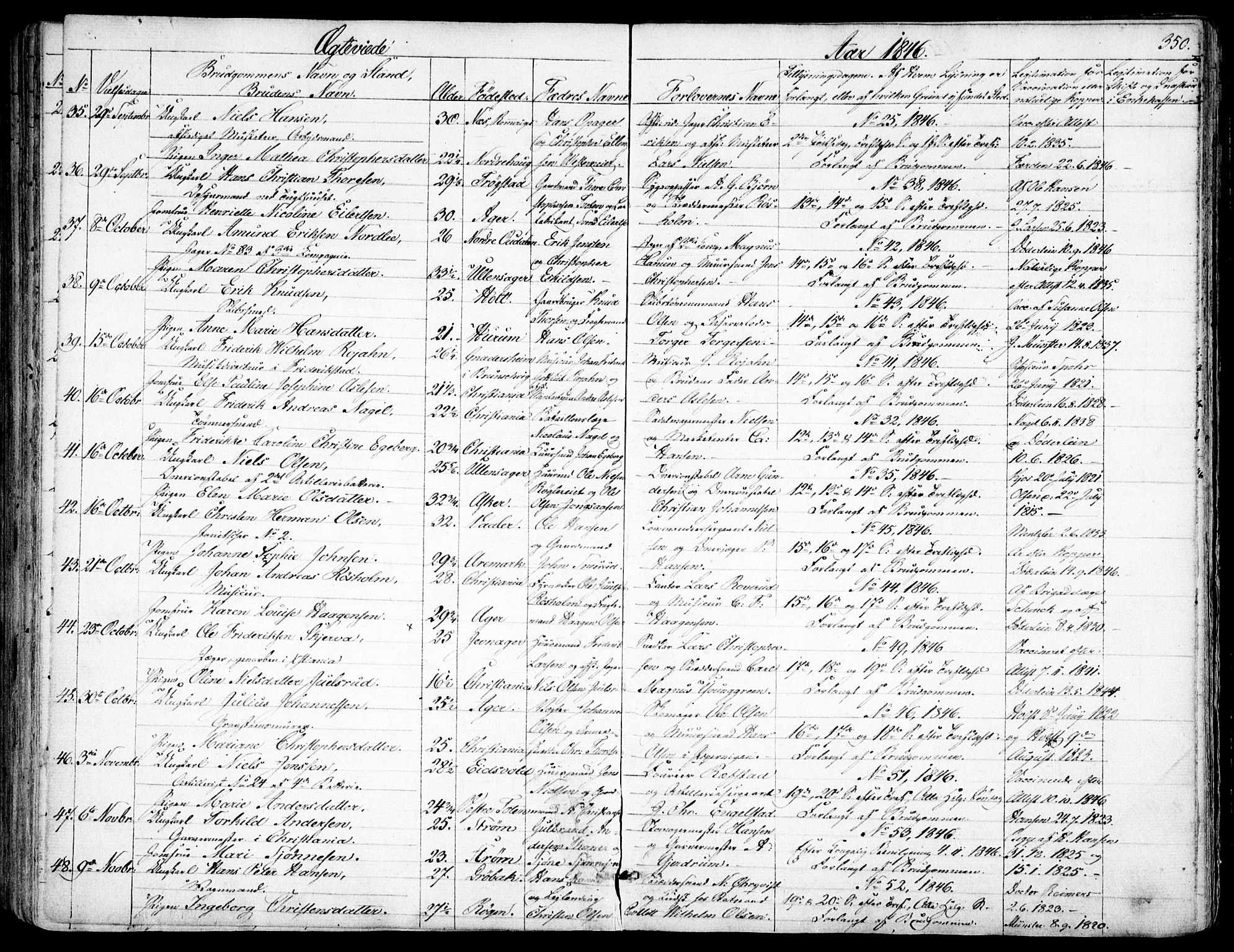 Garnisonsmenigheten Kirkebøker, SAO/A-10846/F/Fa/L0008: Parish register (official) no. 8, 1842-1859, p. 350