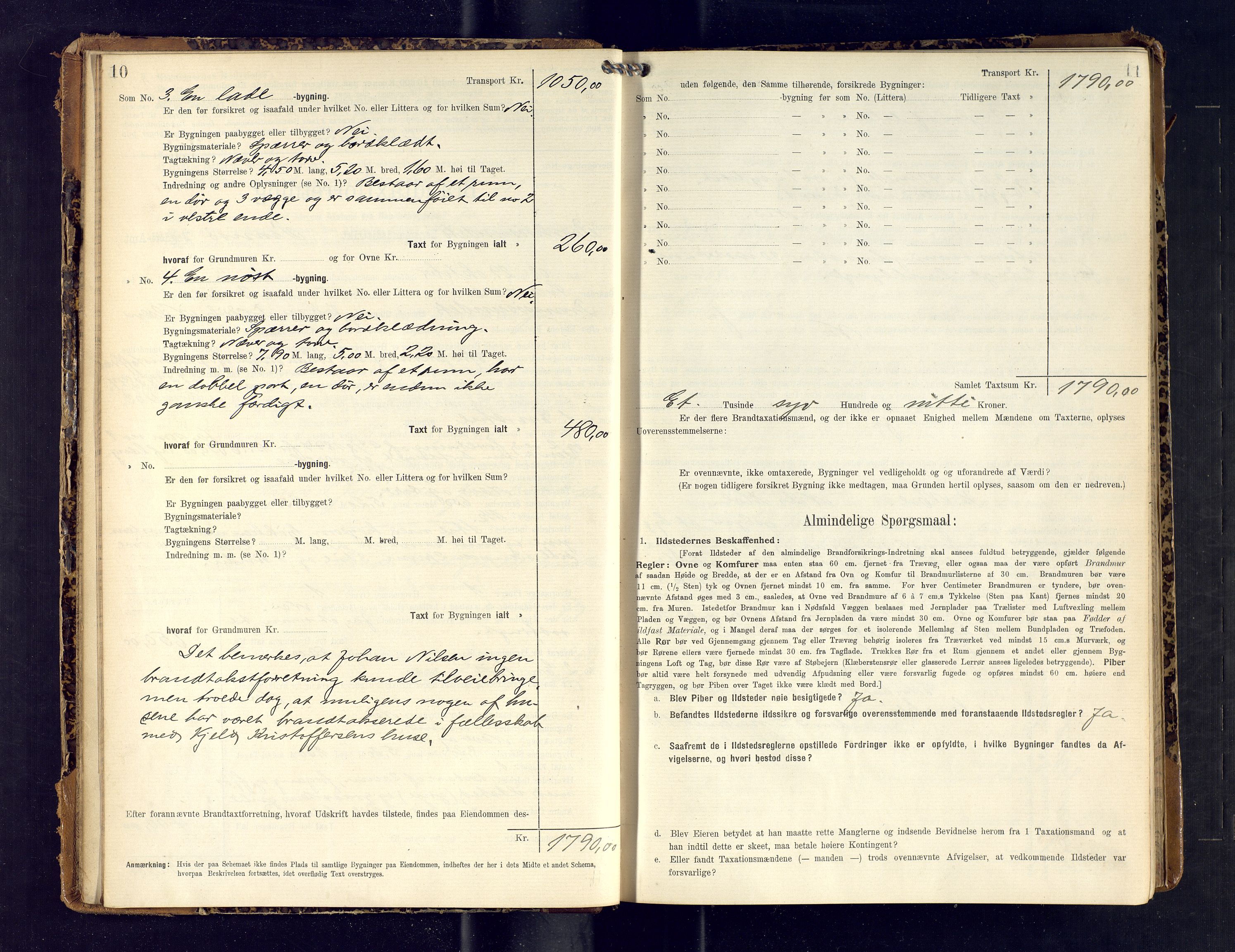 Tromsøysund lensmannskontor, AV/SATØ-SATØ-12/F/Fs/Fsb/L0738: Branntakstprotokoll (S).  Med register, 1908-1913, p. 10-11