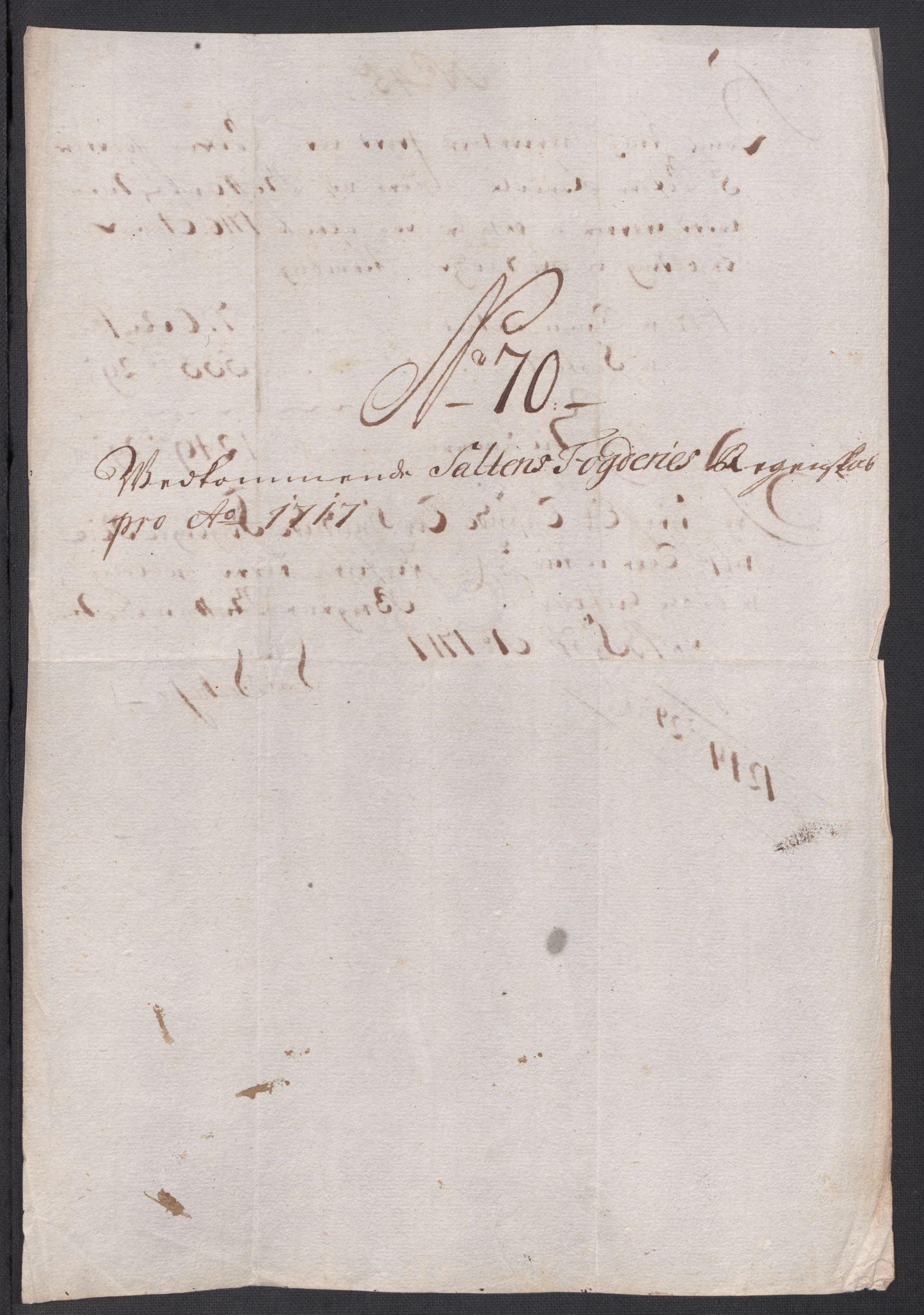 Rentekammeret inntil 1814, Reviderte regnskaper, Fogderegnskap, AV/RA-EA-4092/R66/L4587: Fogderegnskap Salten, 1717, p. 363