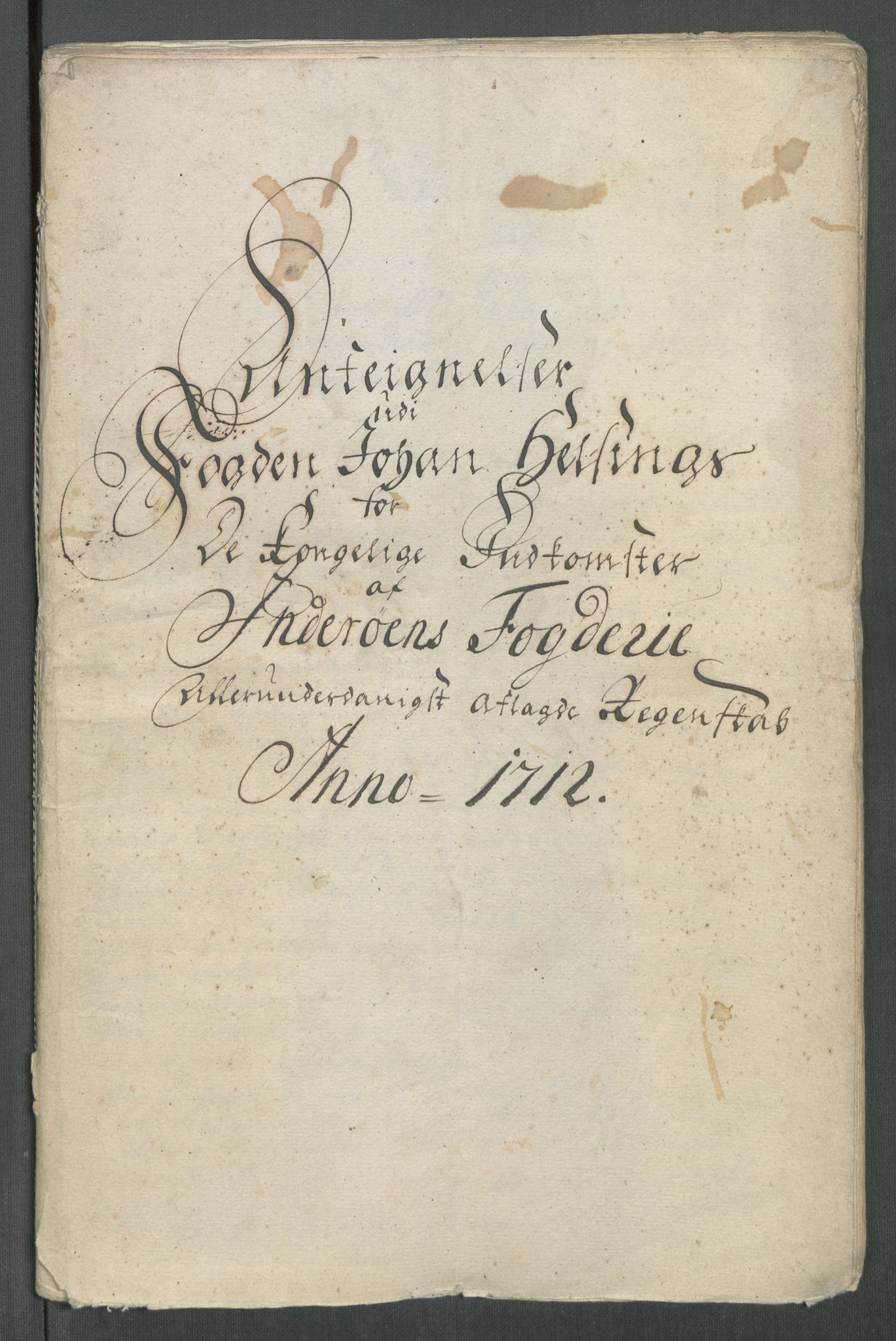 Rentekammeret inntil 1814, Reviderte regnskaper, Fogderegnskap, AV/RA-EA-4092/R63/L4320: Fogderegnskap Inderøy, 1712, p. 414