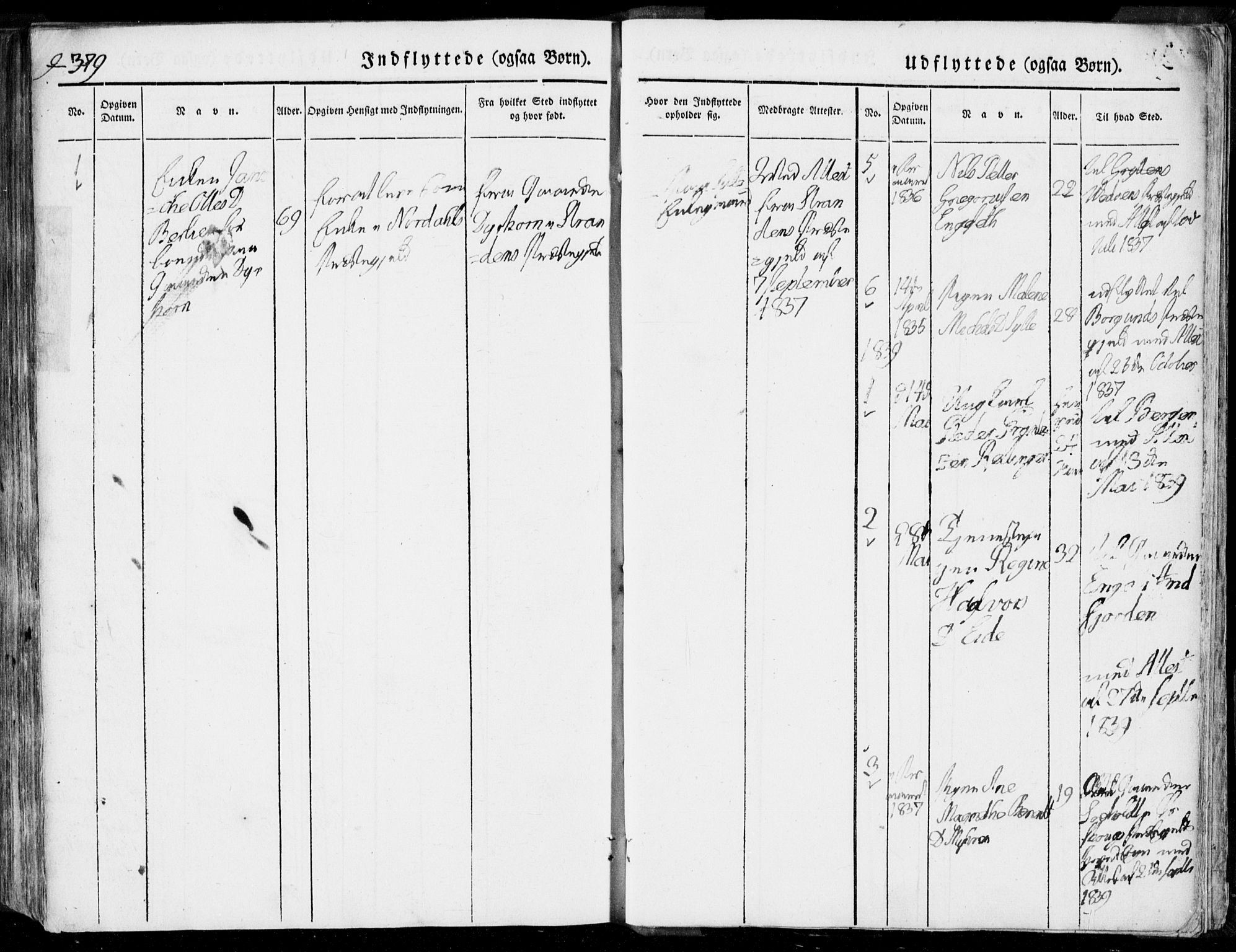 Ministerialprotokoller, klokkerbøker og fødselsregistre - Møre og Romsdal, SAT/A-1454/519/L0248: Parish register (official) no. 519A07, 1829-1860, p. 379