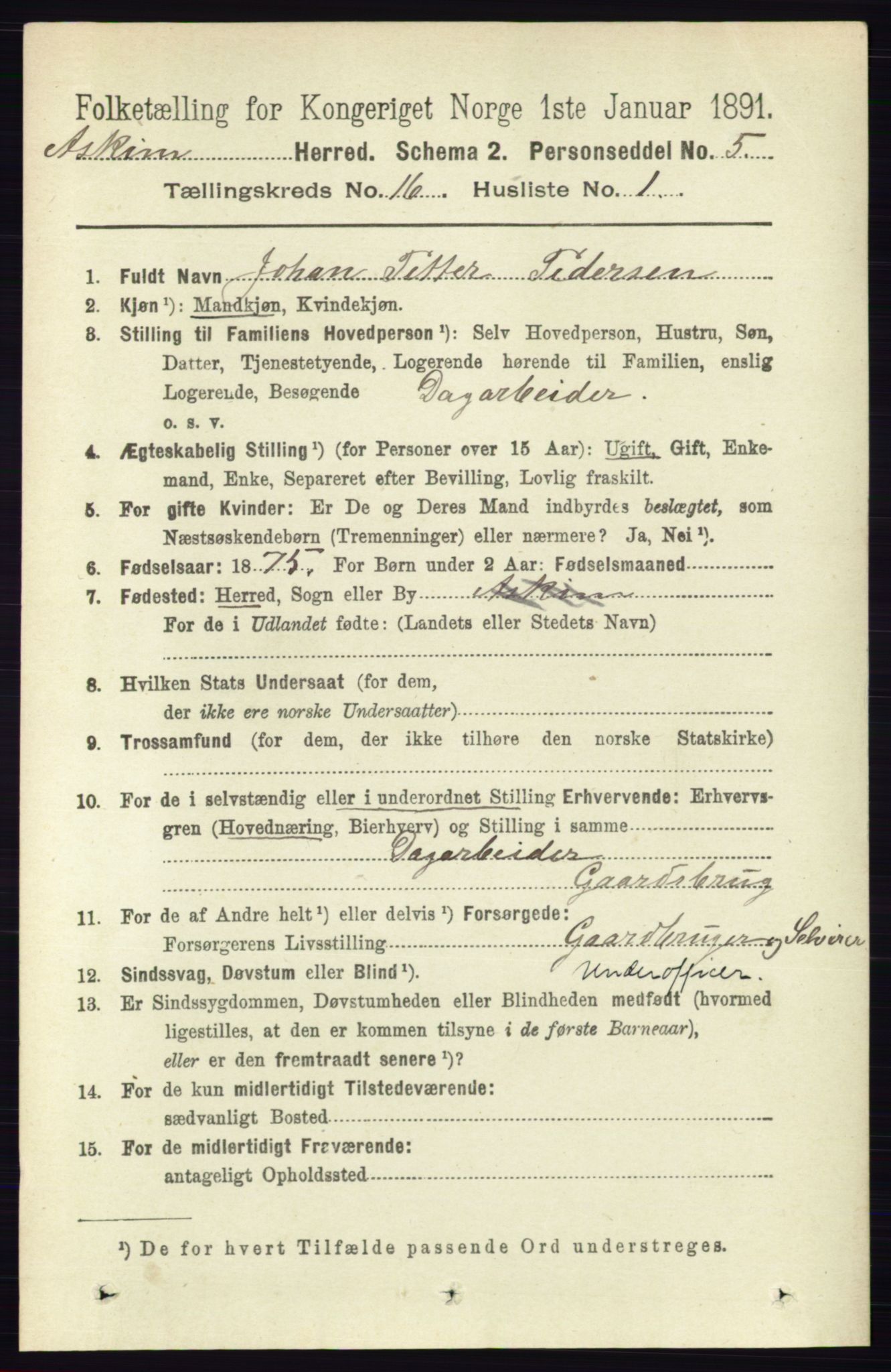 RA, 1891 census for 0124 Askim, 1891, p. 2645