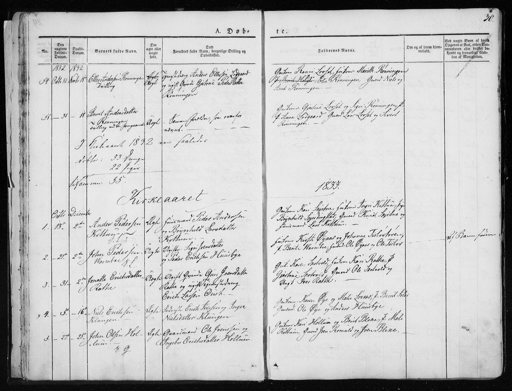 Ministerialprotokoller, klokkerbøker og fødselsregistre - Sør-Trøndelag, SAT/A-1456/691/L1069: Parish register (official) no. 691A04, 1826-1841, p. 30