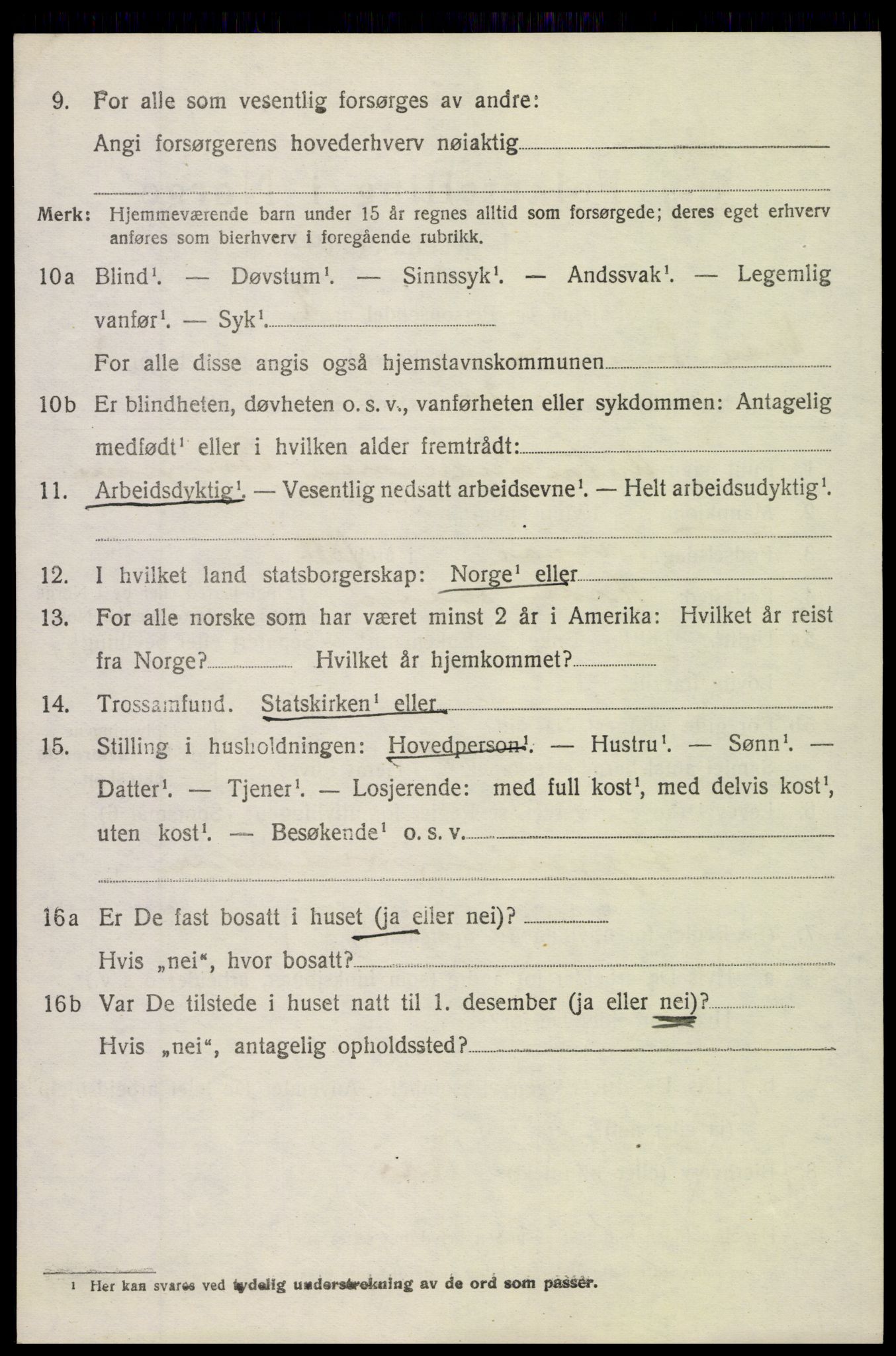 SAH, 1920 census for Nordre Land, 1920, p. 2450