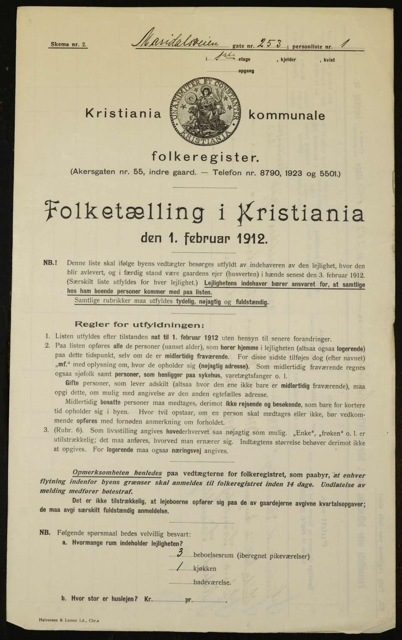 OBA, Municipal Census 1912 for Kristiania, 1912, p. 63223