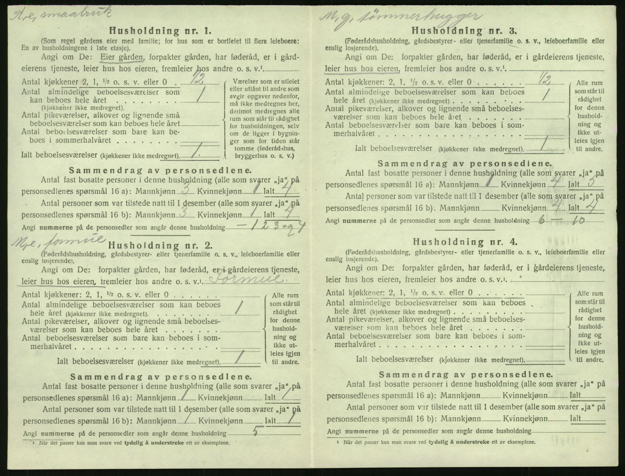 SAK, 1920 census for Øyestad, 1920, p. 211