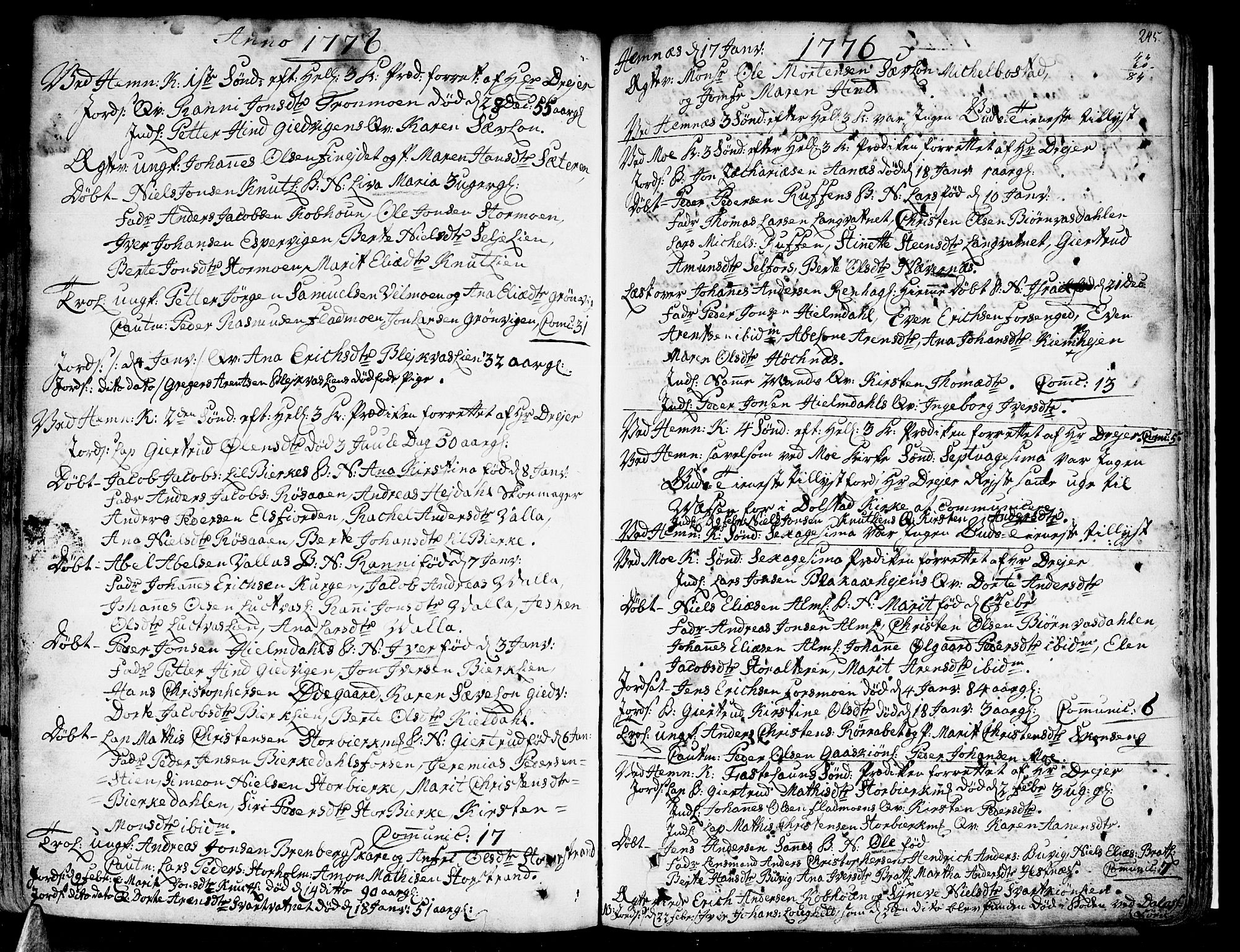 Ministerialprotokoller, klokkerbøker og fødselsregistre - Nordland, SAT/A-1459/825/L0348: Parish register (official) no. 825A04, 1752-1788, p. 245