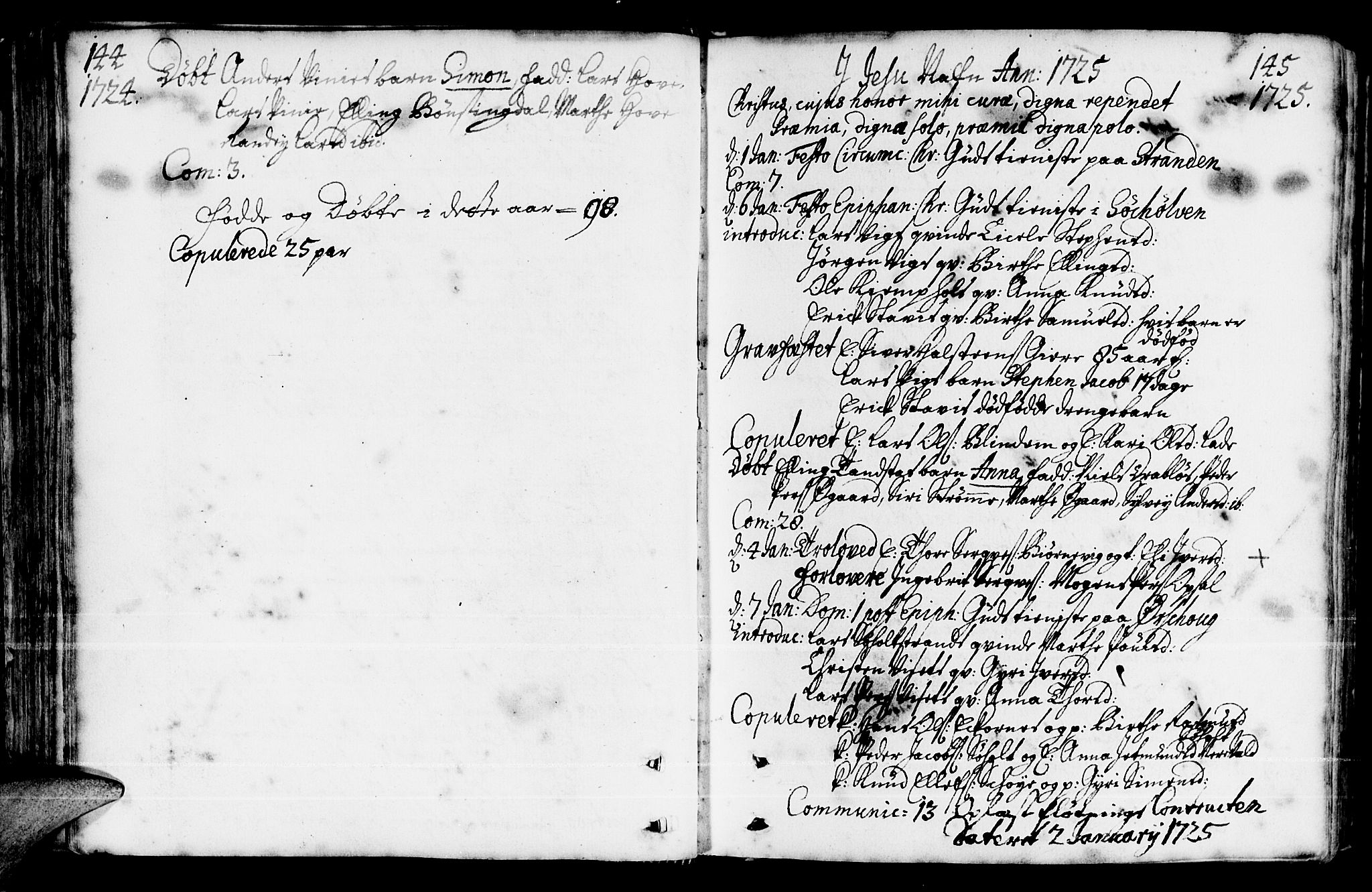 Ministerialprotokoller, klokkerbøker og fødselsregistre - Møre og Romsdal, AV/SAT-A-1454/522/L0306: Parish register (official) no. 522A01, 1720-1743, p. 144-145