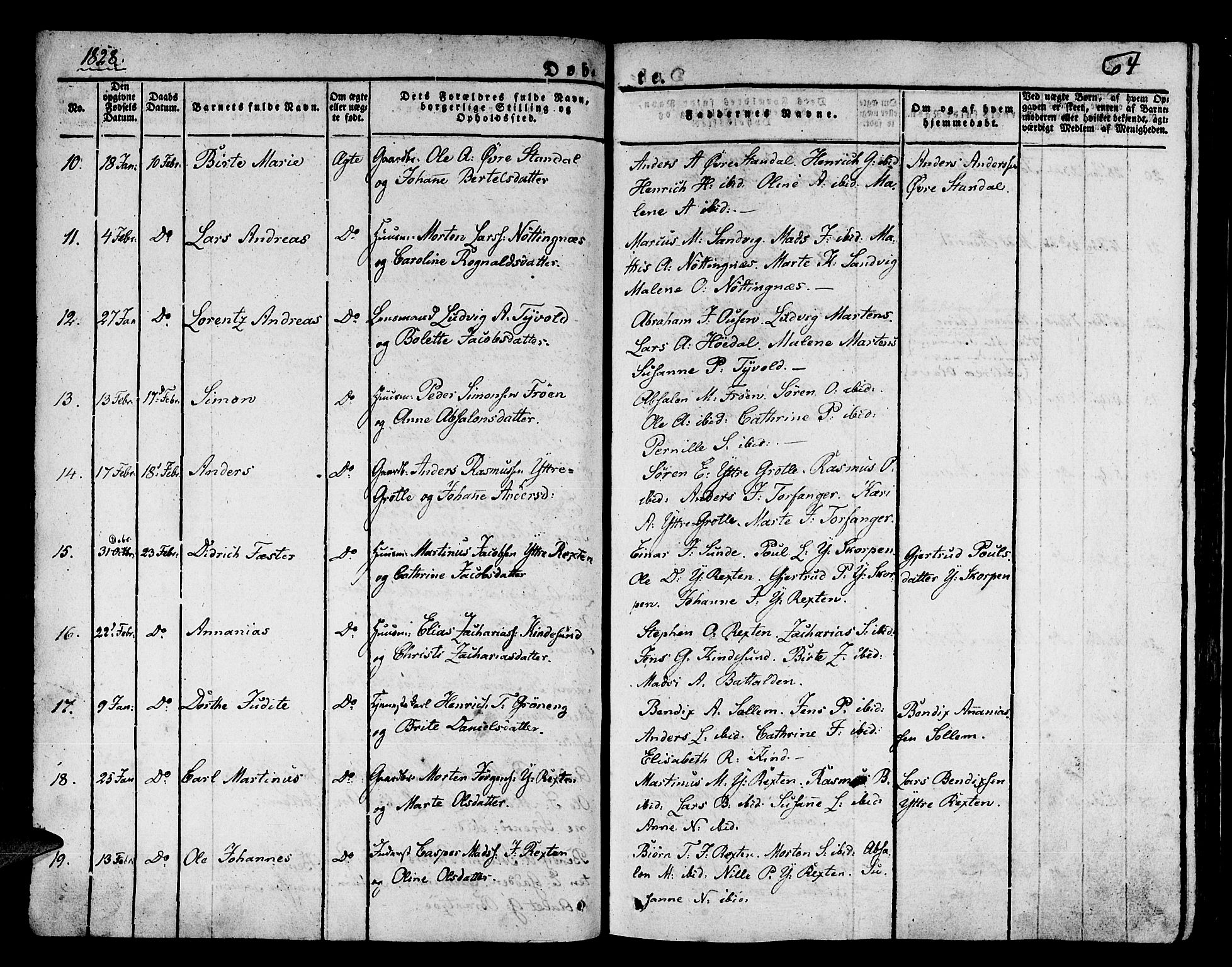 Kinn sokneprestembete, SAB/A-80801/H/Haa/Haaa/L0004/0001: Parish register (official) no. A 4I, 1822-1840, p. 64