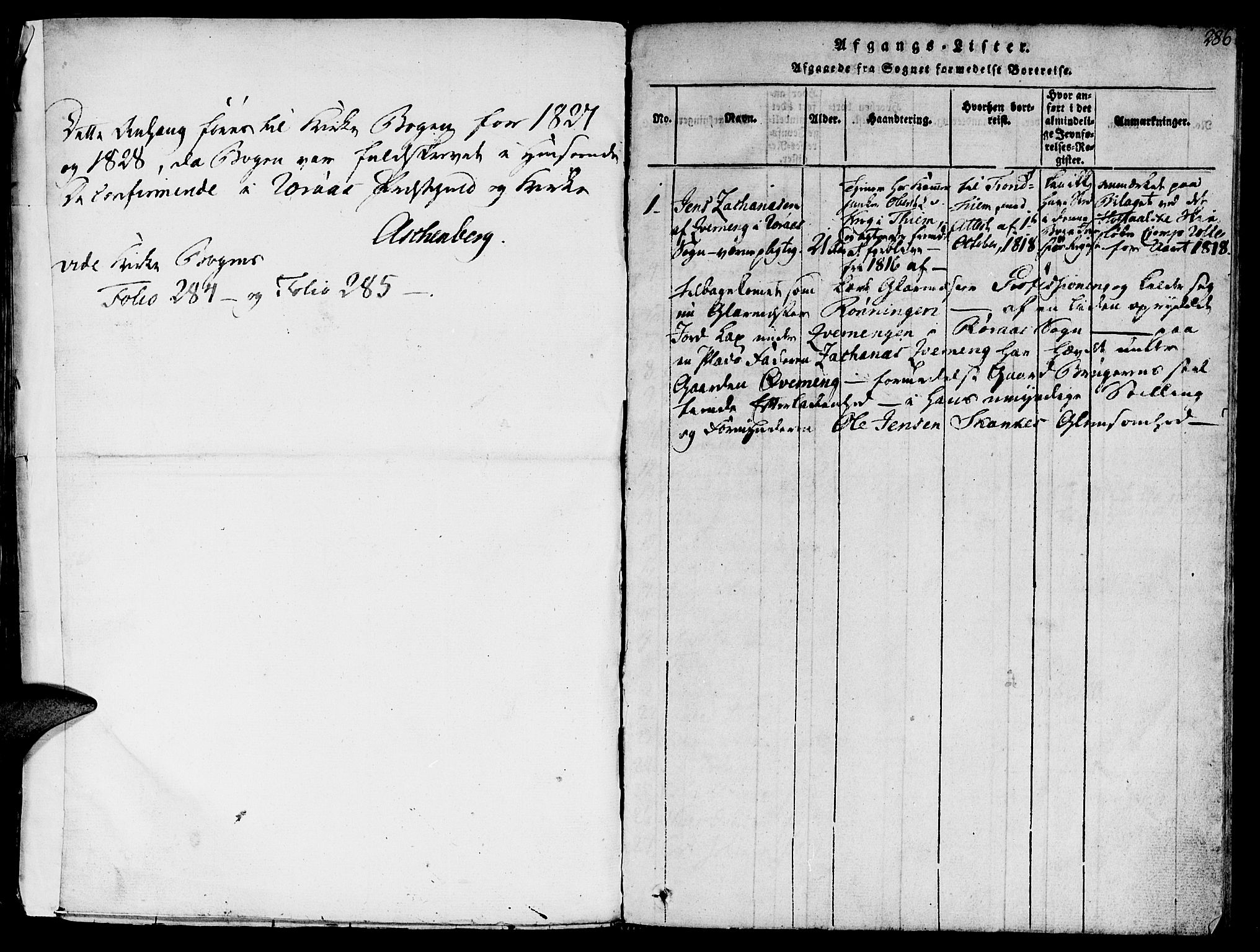 Ministerialprotokoller, klokkerbøker og fødselsregistre - Sør-Trøndelag, SAT/A-1456/681/L0929: Parish register (official) no. 681A07, 1817-1828, p. 286