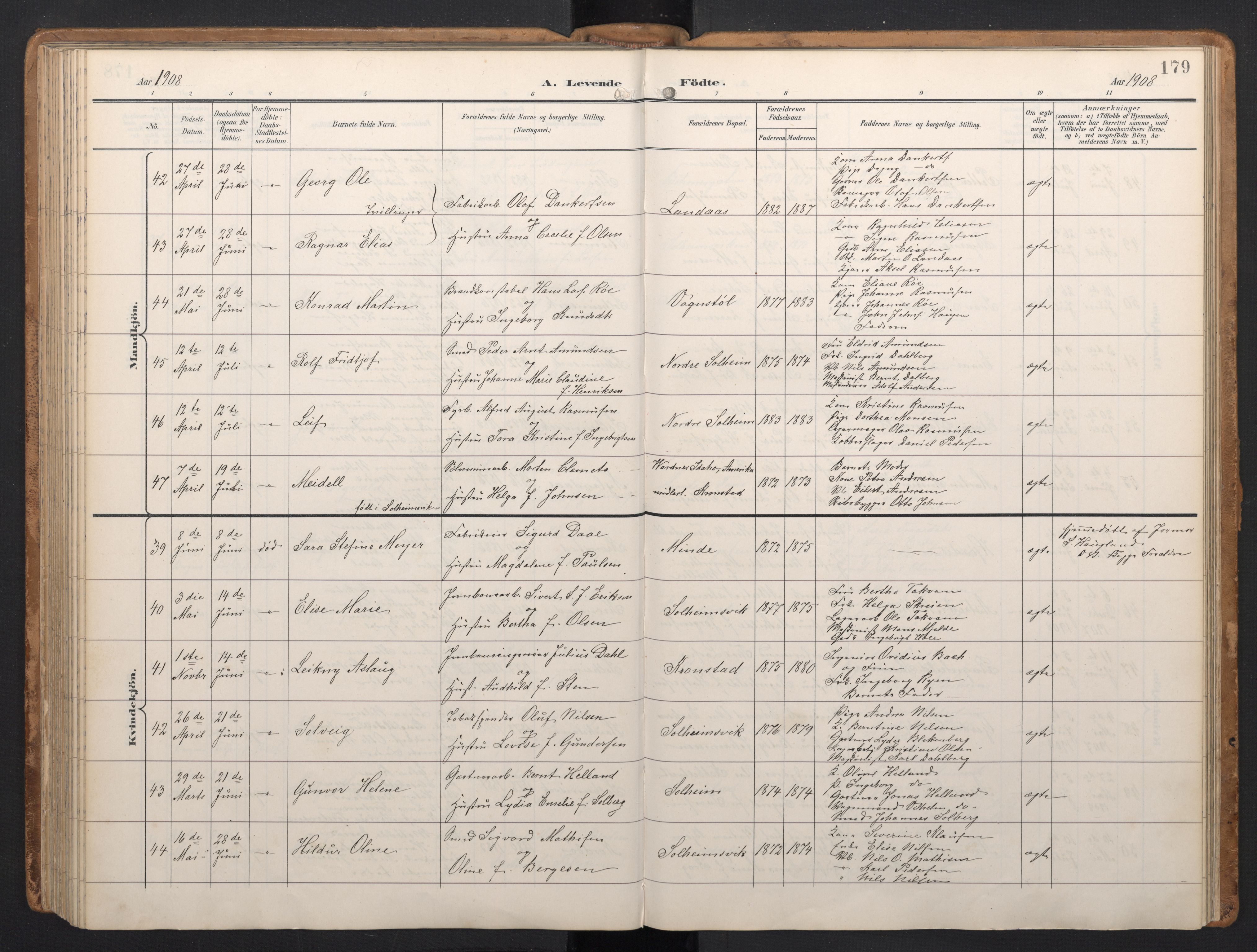 Årstad Sokneprestembete, AV/SAB-A-79301/H/Hab/L0002: Parish register (copy) no. A 2, 1896-1912, p. 178b-179a
