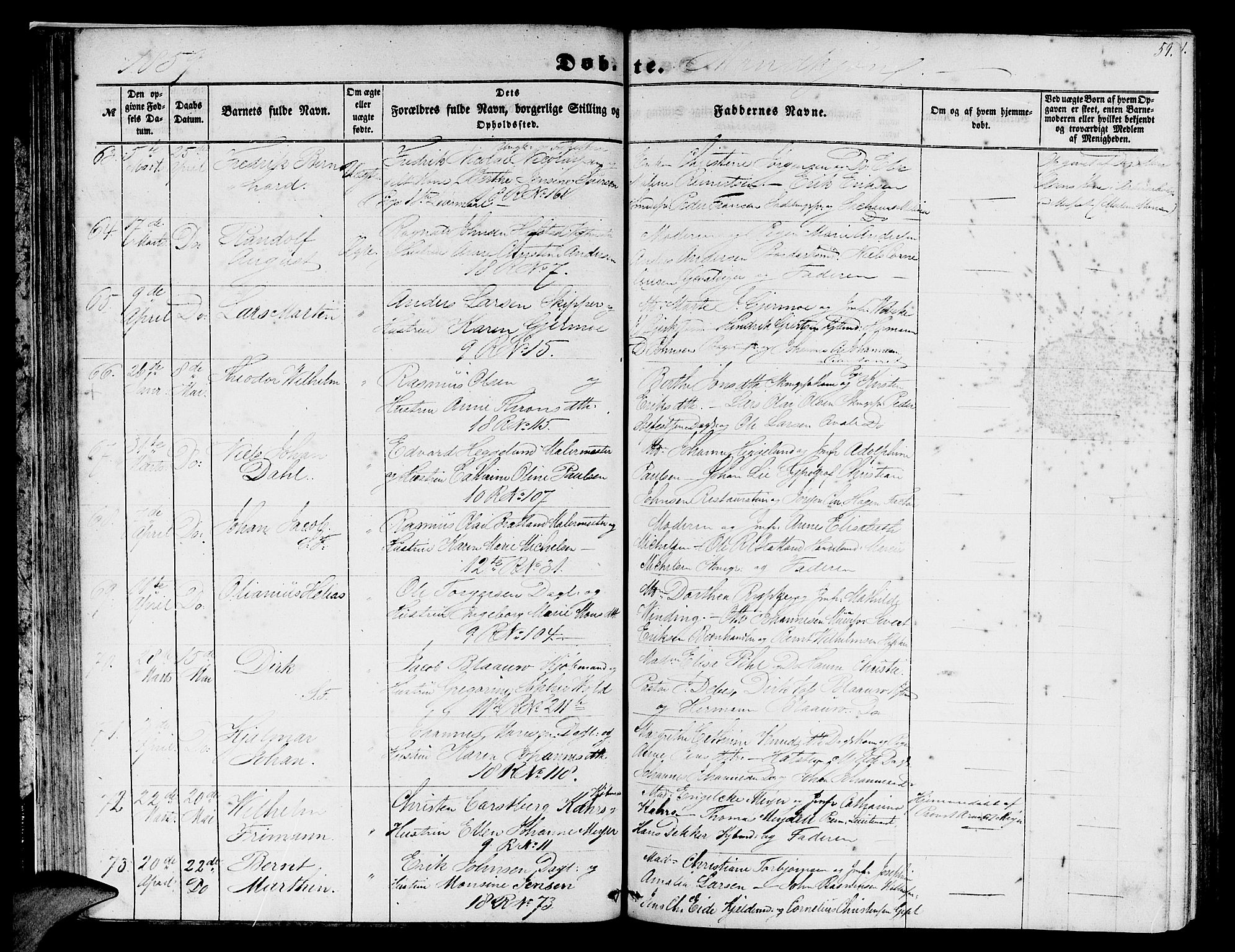 Domkirken sokneprestembete, AV/SAB-A-74801/H/Hab/L0011: Parish register (copy) no. B 4, 1856-1862, p. 59