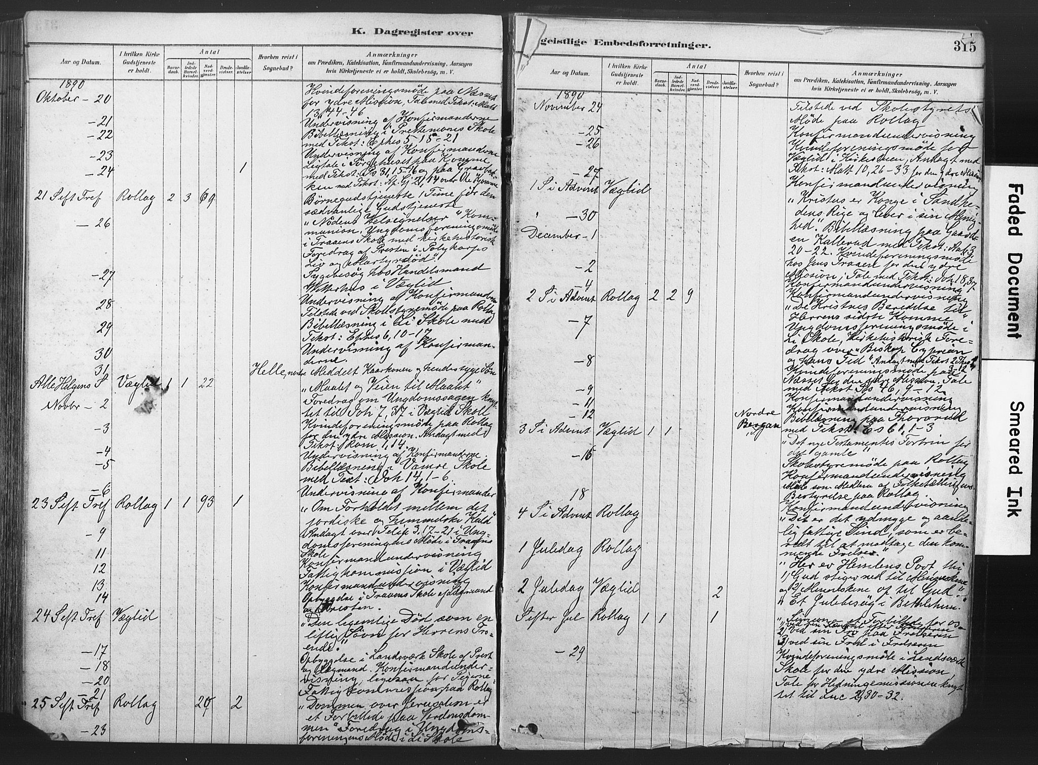 Rollag kirkebøker, AV/SAKO-A-240/F/Fa/L0011: Parish register (official) no. I 11, 1878-1902, p. 315