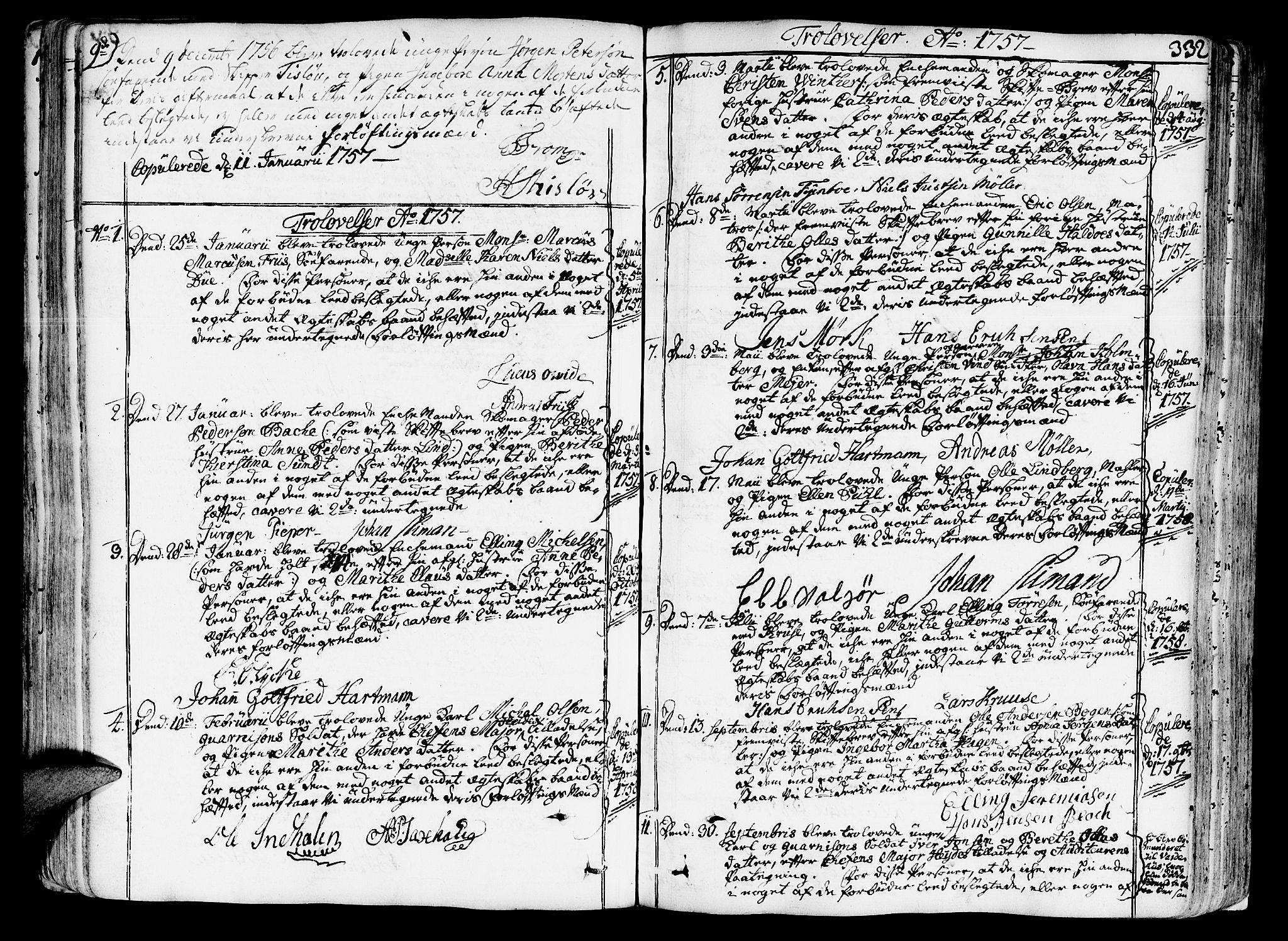 Ministerialprotokoller, klokkerbøker og fødselsregistre - Sør-Trøndelag, SAT/A-1456/602/L0103: Parish register (official) no. 602A01, 1732-1774, p. 332