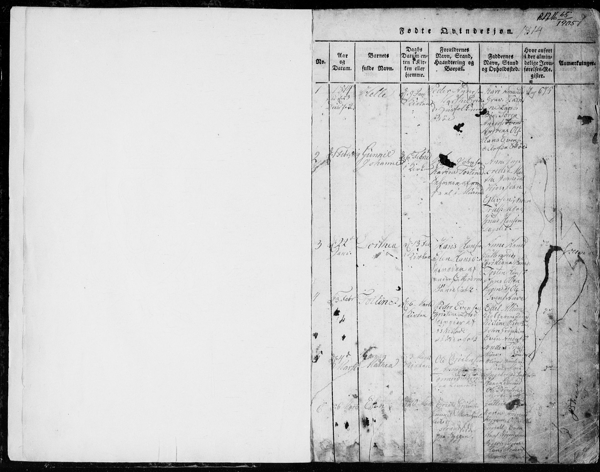 Røyken kirkebøker, SAKO/A-241/G/Ga/L0003: Parish register (copy) no. 3, 1814-1856, p. 0-1
