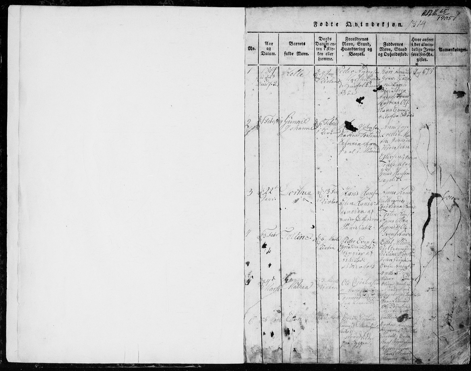 Røyken kirkebøker, AV/SAKO-A-241/G/Ga/L0003: Parish register (copy) no. 3, 1814-1856, p. 0-1