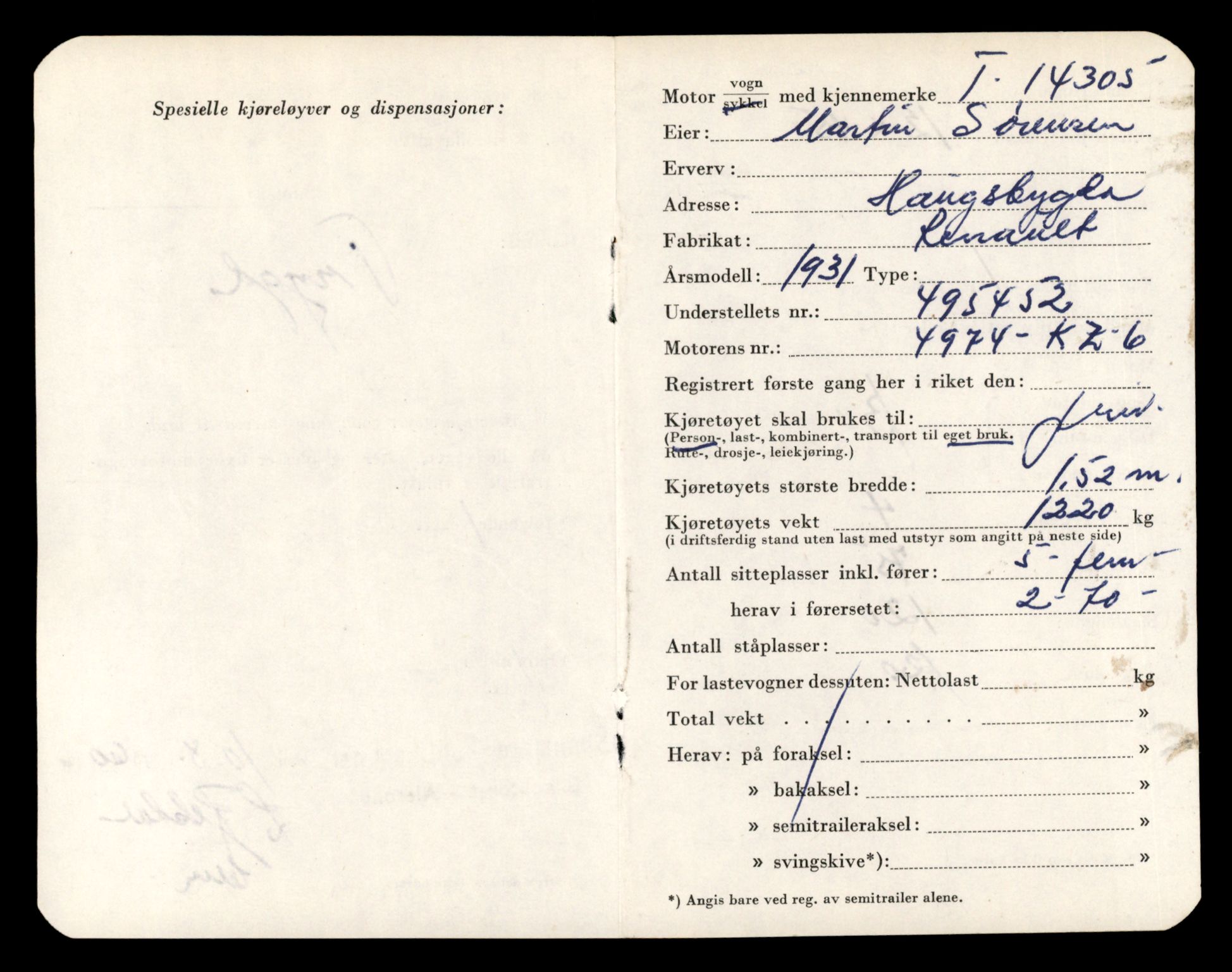 Møre og Romsdal vegkontor - Ålesund trafikkstasjon, AV/SAT-A-4099/F/Fe/L0044: Registreringskort for kjøretøy T 14205 - T 14319, 1927-1998, p. 2877