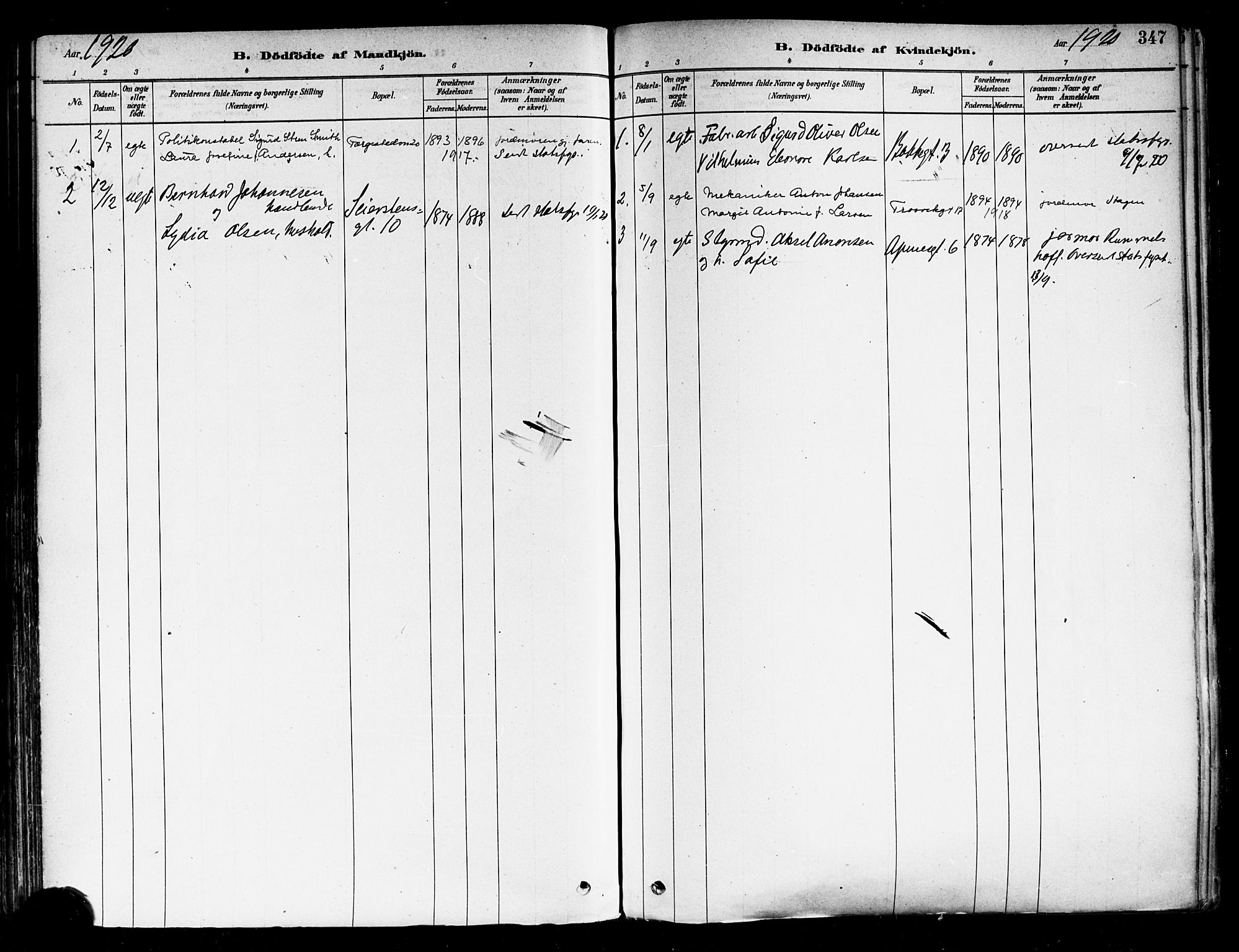 Fredrikstad domkirkes prestekontor Kirkebøker, AV/SAO-A-10906/F/Fa/L0002: Parish register (official) no. 2, 1878-1894, p. 347