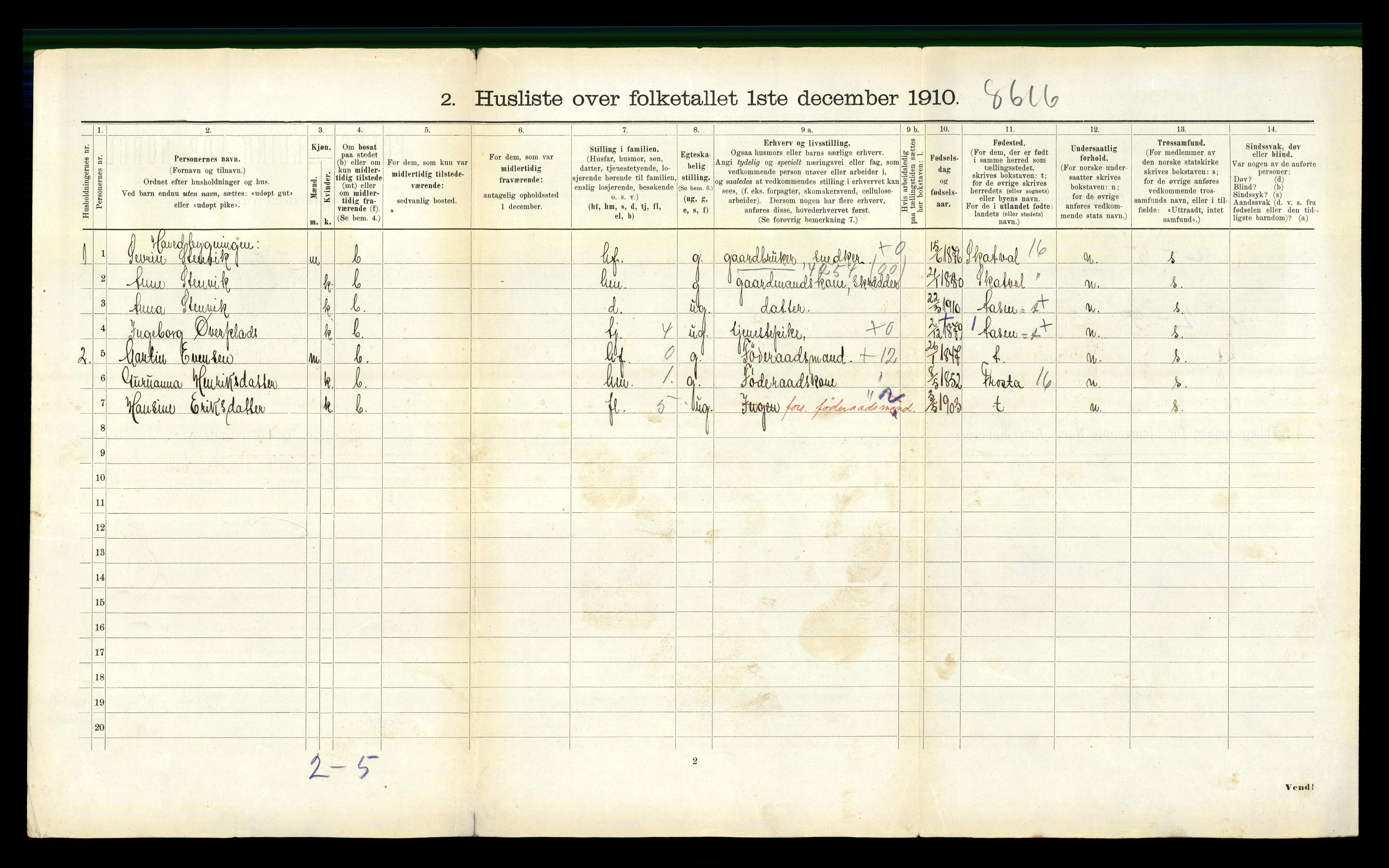 RA, 1910 census for Åsen, 1910, p. 443