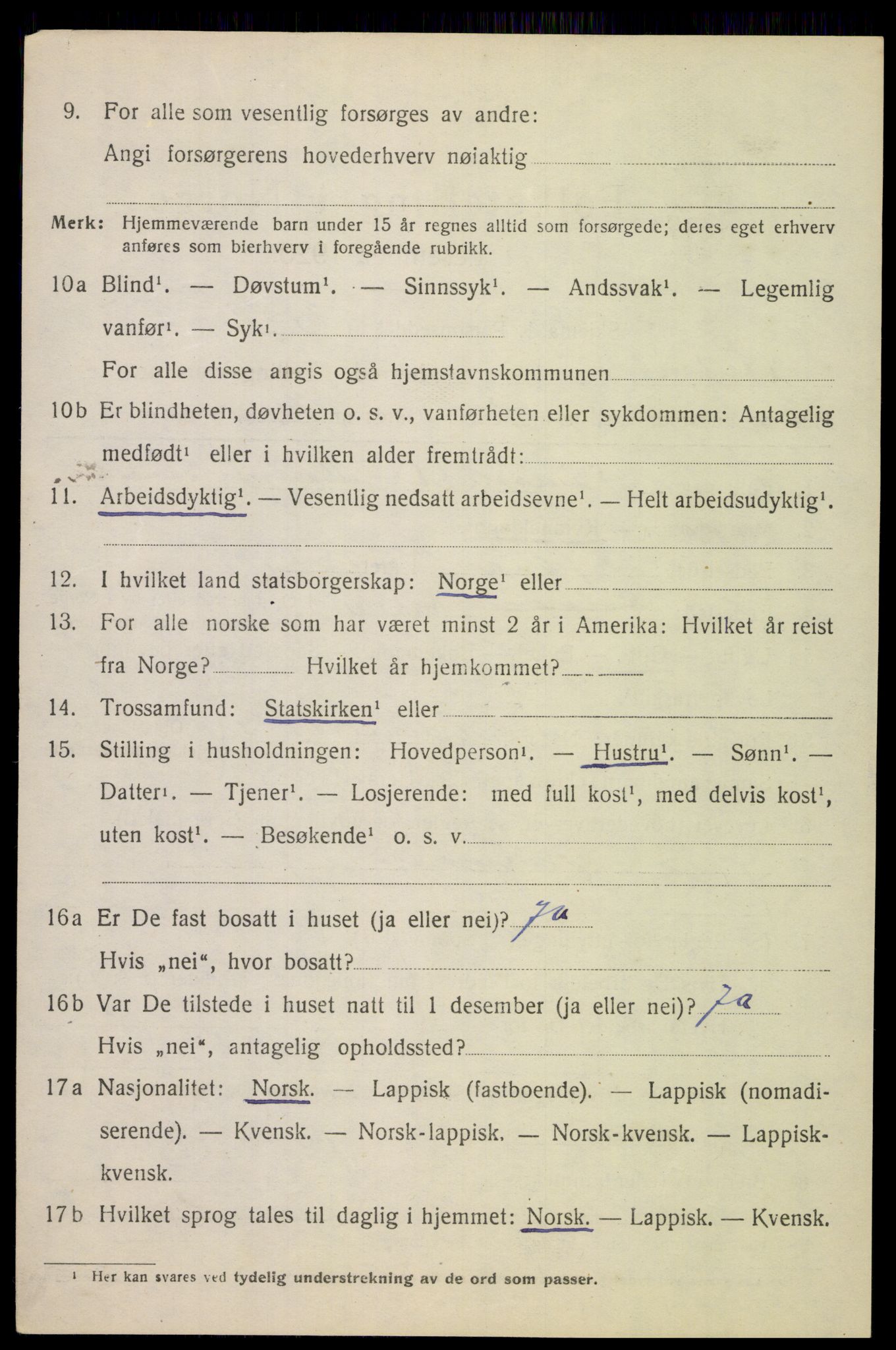 SAT, 1920 census for Ankenes, 1920, p. 7778