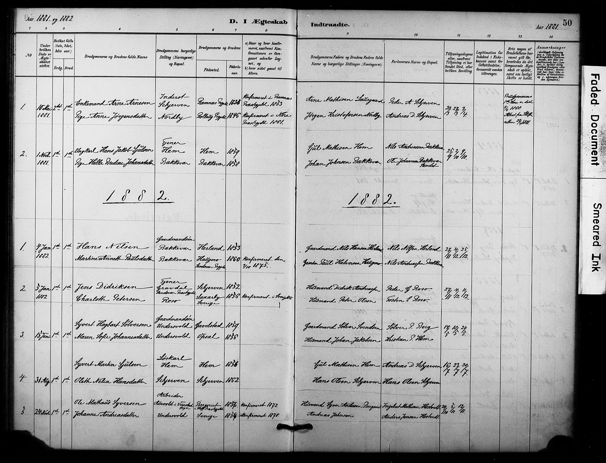 Lardal kirkebøker, AV/SAKO-A-350/F/Fc/L0001: Parish register (official) no. III 1, 1881-1906, p. 50