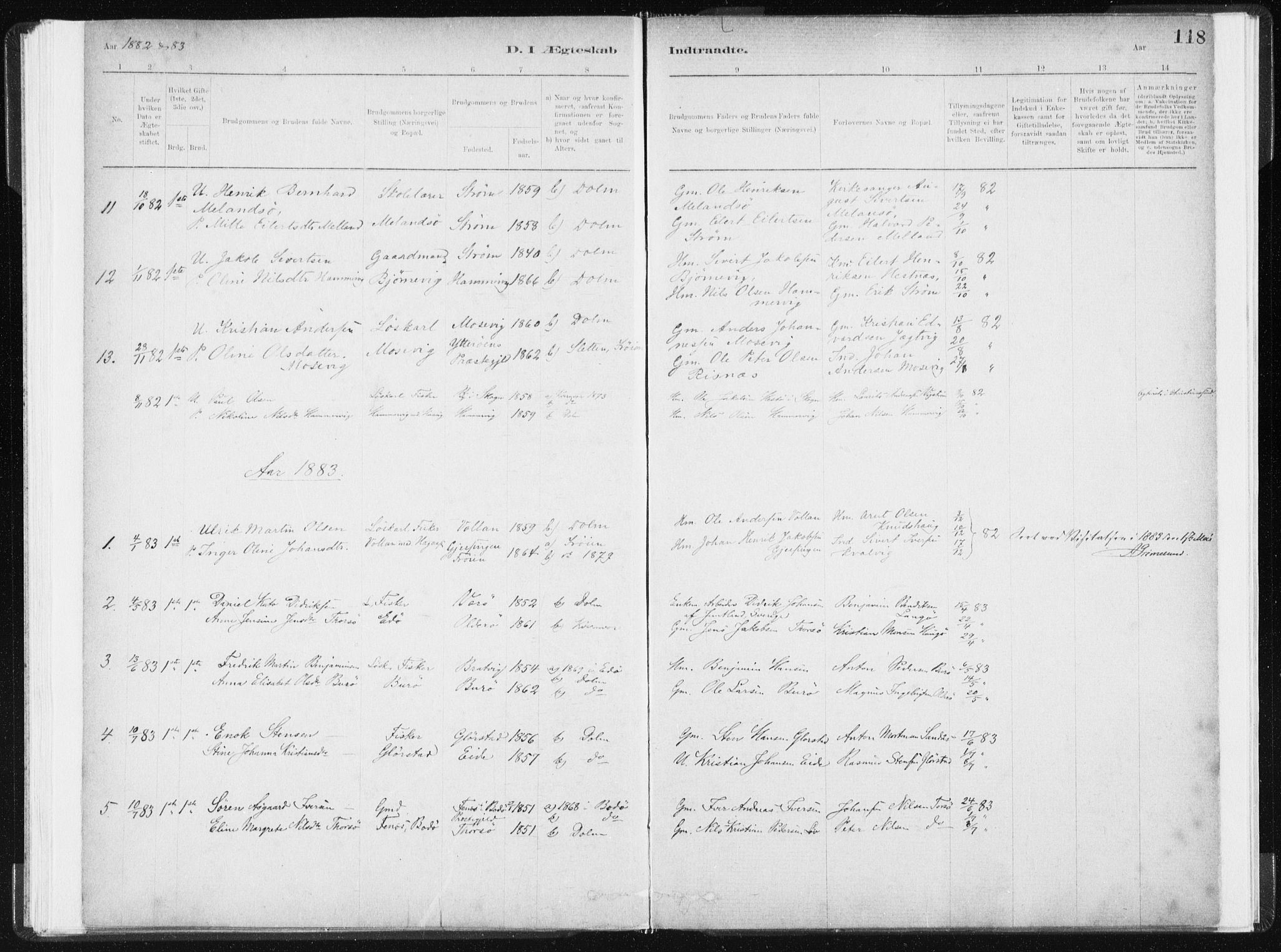 Ministerialprotokoller, klokkerbøker og fødselsregistre - Sør-Trøndelag, AV/SAT-A-1456/634/L0533: Parish register (official) no. 634A09, 1882-1901, p. 118