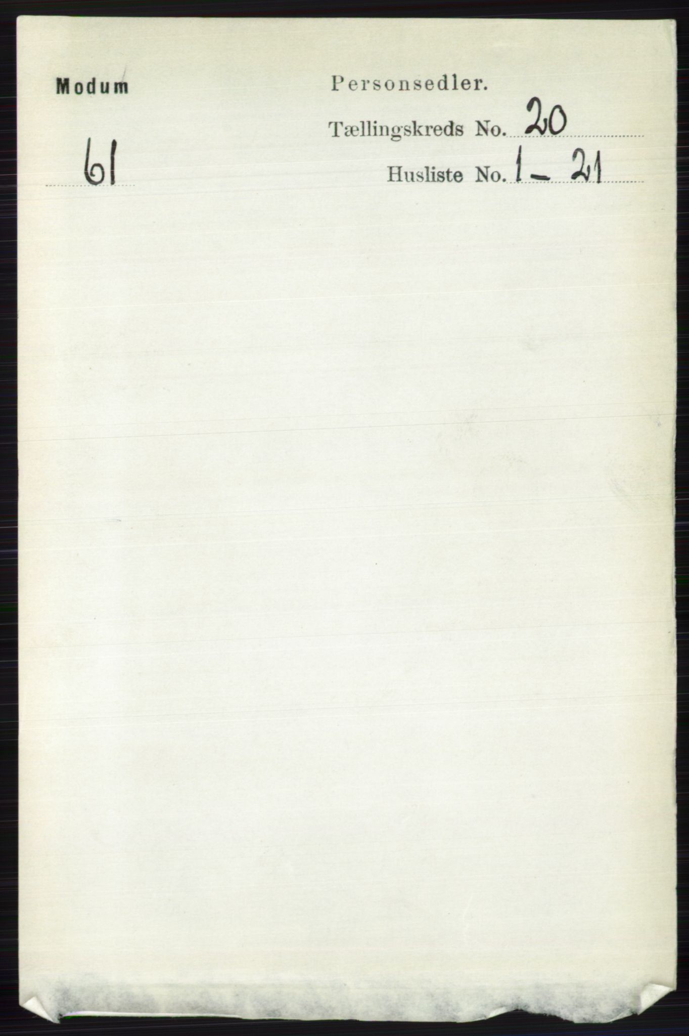 RA, 1891 census for 0623 Modum, 1891, p. 7804