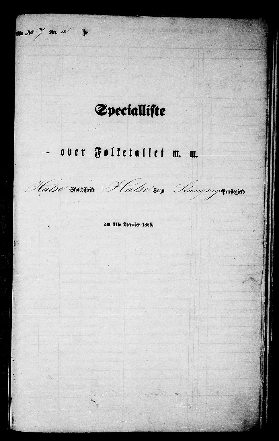 RA, 1865 census for Stangvik, 1865, p. 122