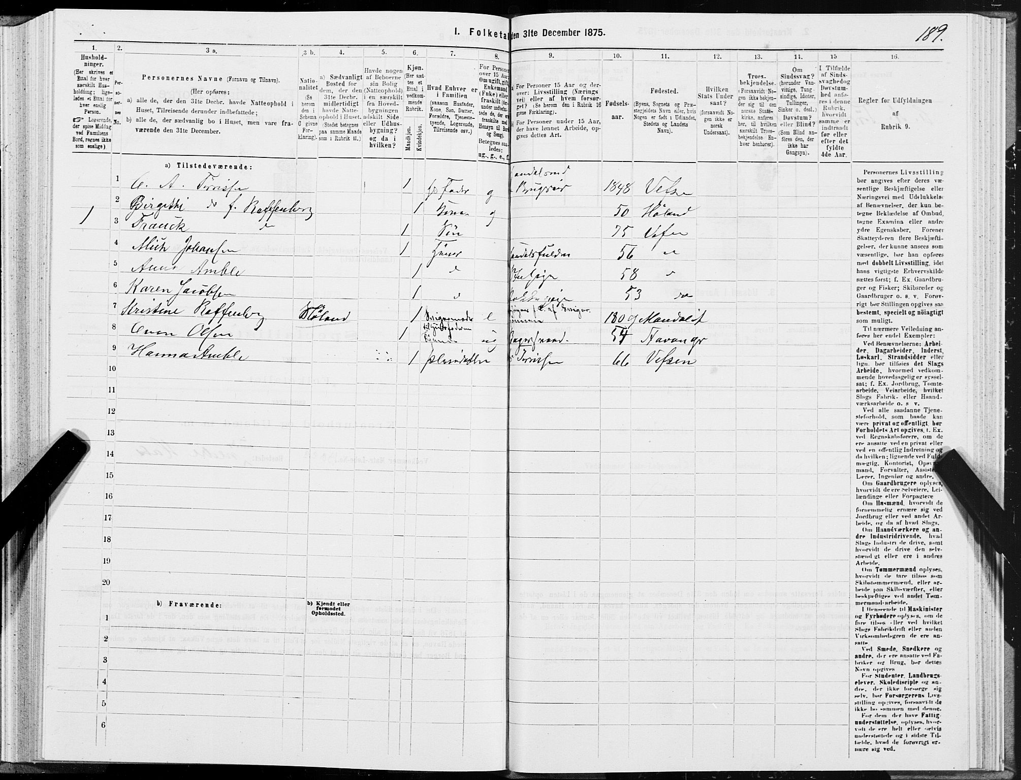 SAT, 1875 census for 1824L Vefsn/Vefsn, 1875, p. 2189