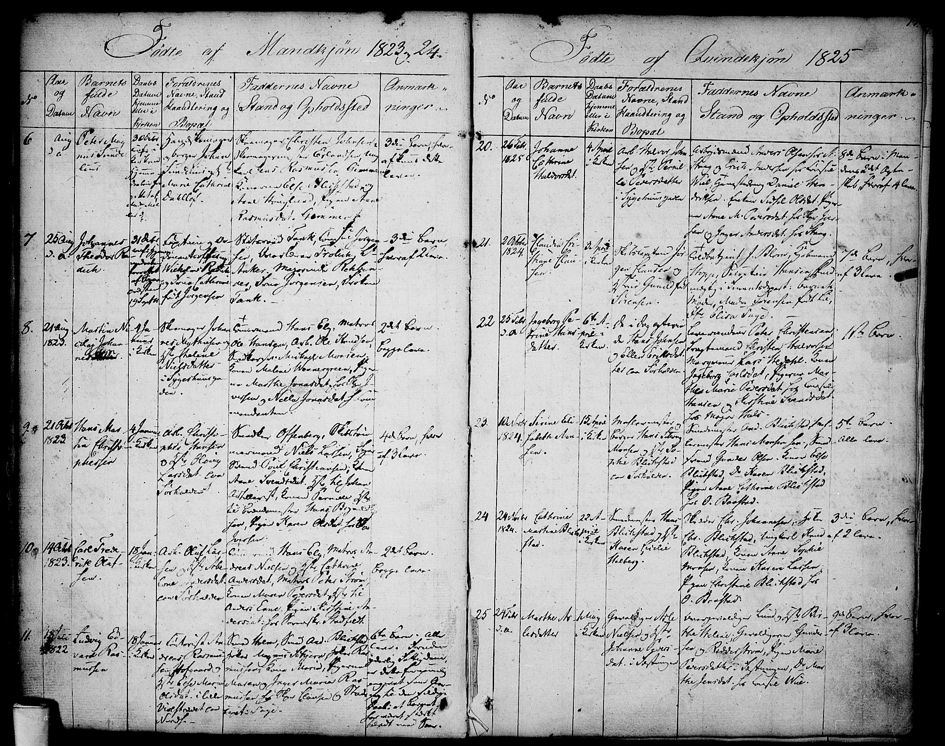 Halden prestekontor Kirkebøker, AV/SAO-A-10909/F/Fa/L0004: Parish register (official) no. I 4, 1823-1834, p. 16-17