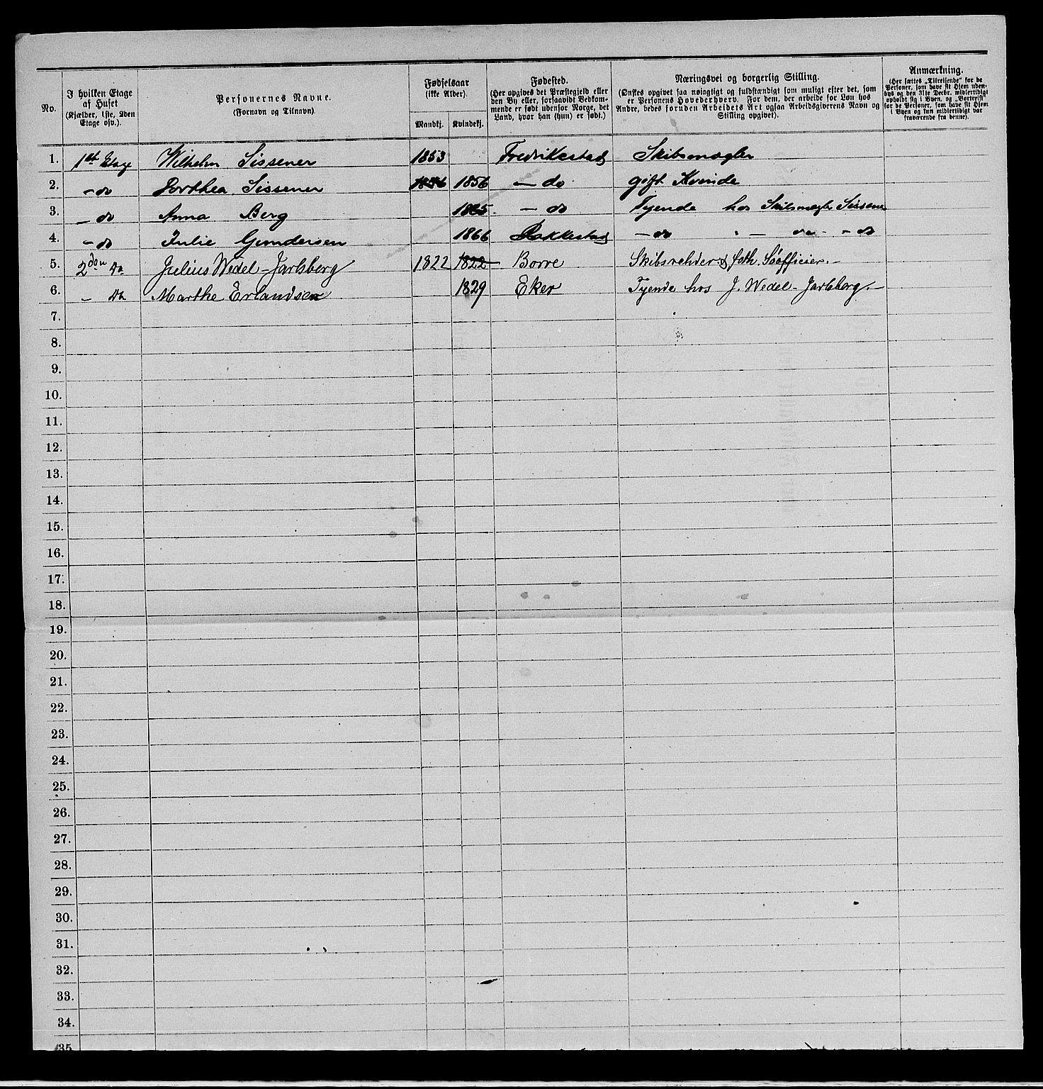 RA, 1885 census for 0103 Fredrikstad, 1885, p. 276