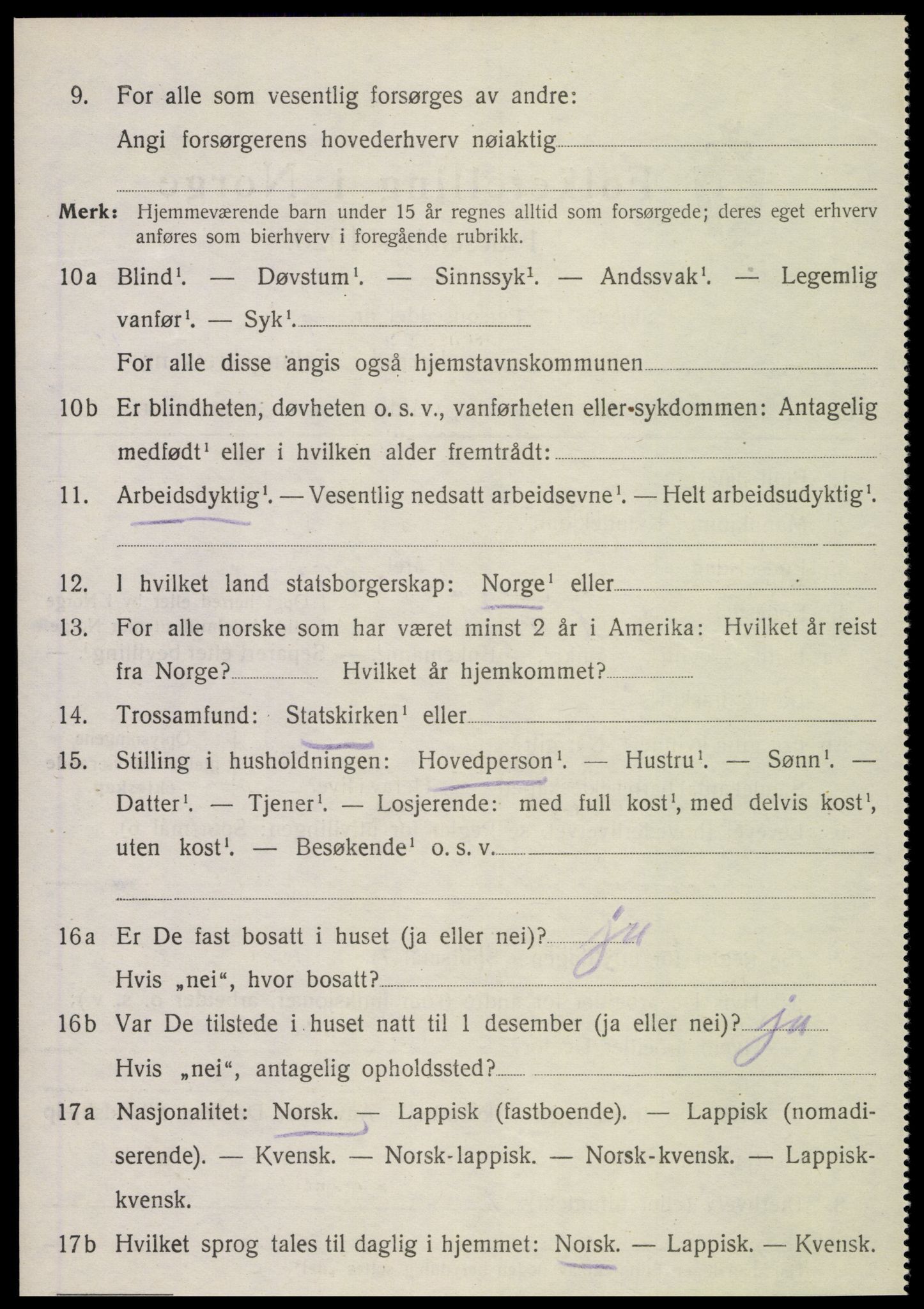 SAT, 1920 census for Sparbu, 1920, p. 5354