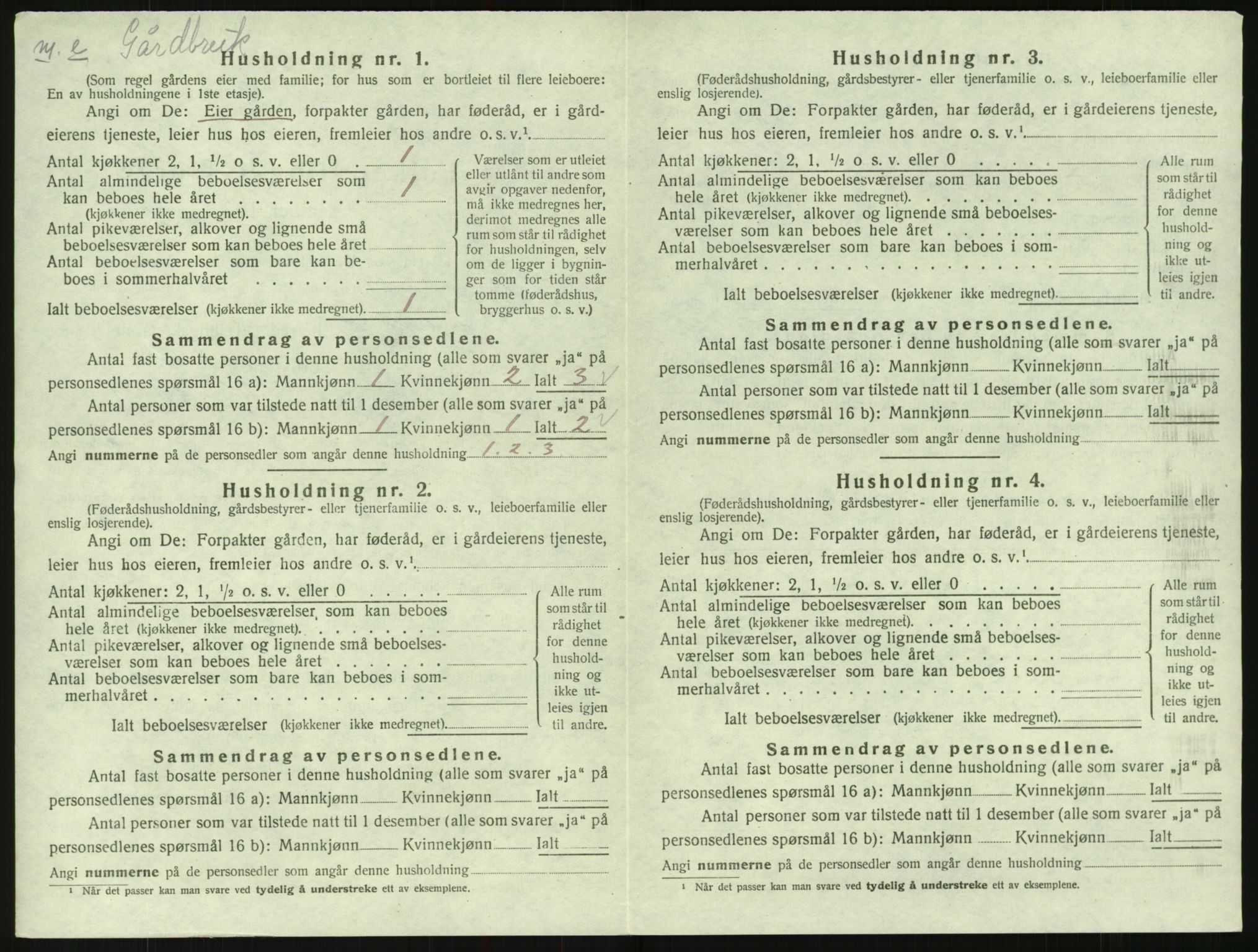 SAK, 1920 census for Bygland, 1920, p. 362