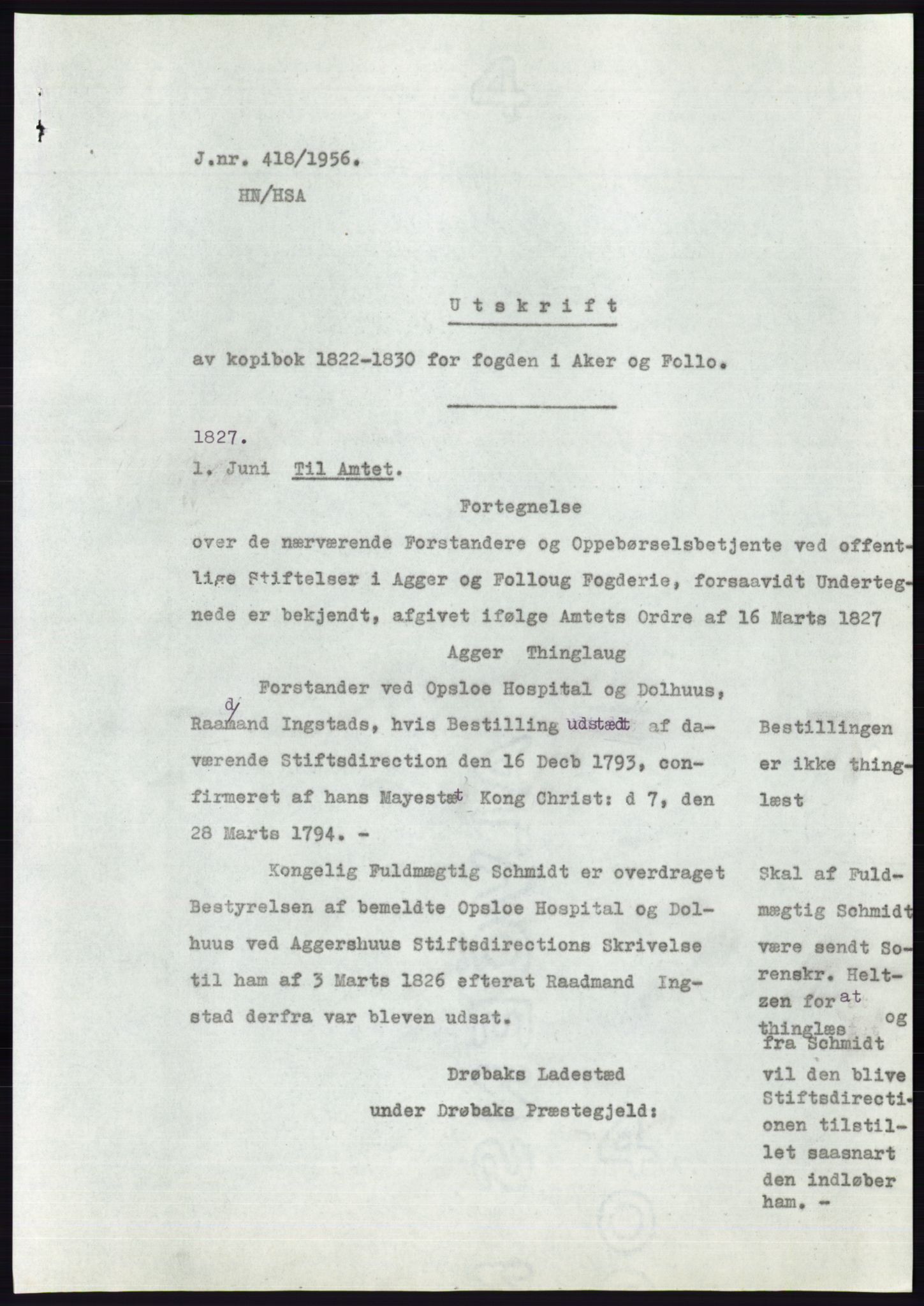 Statsarkivet i Oslo, SAO/A-10621/Z/Zd/L0004: Avskrifter, j.nr 1-797/1956, 1956, p. 296