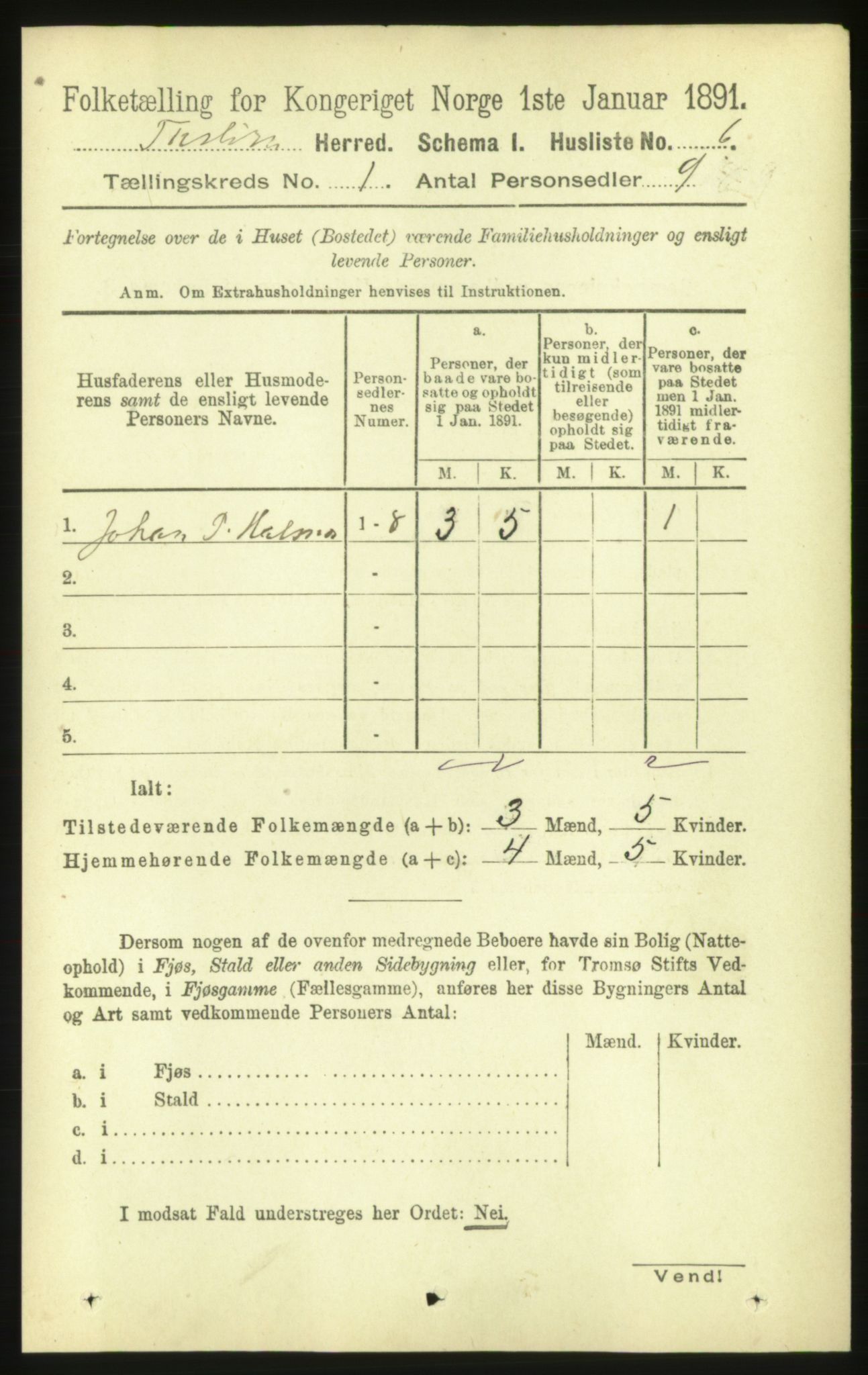 RA, 1891 census for 1572 Tustna, 1891, p. 24