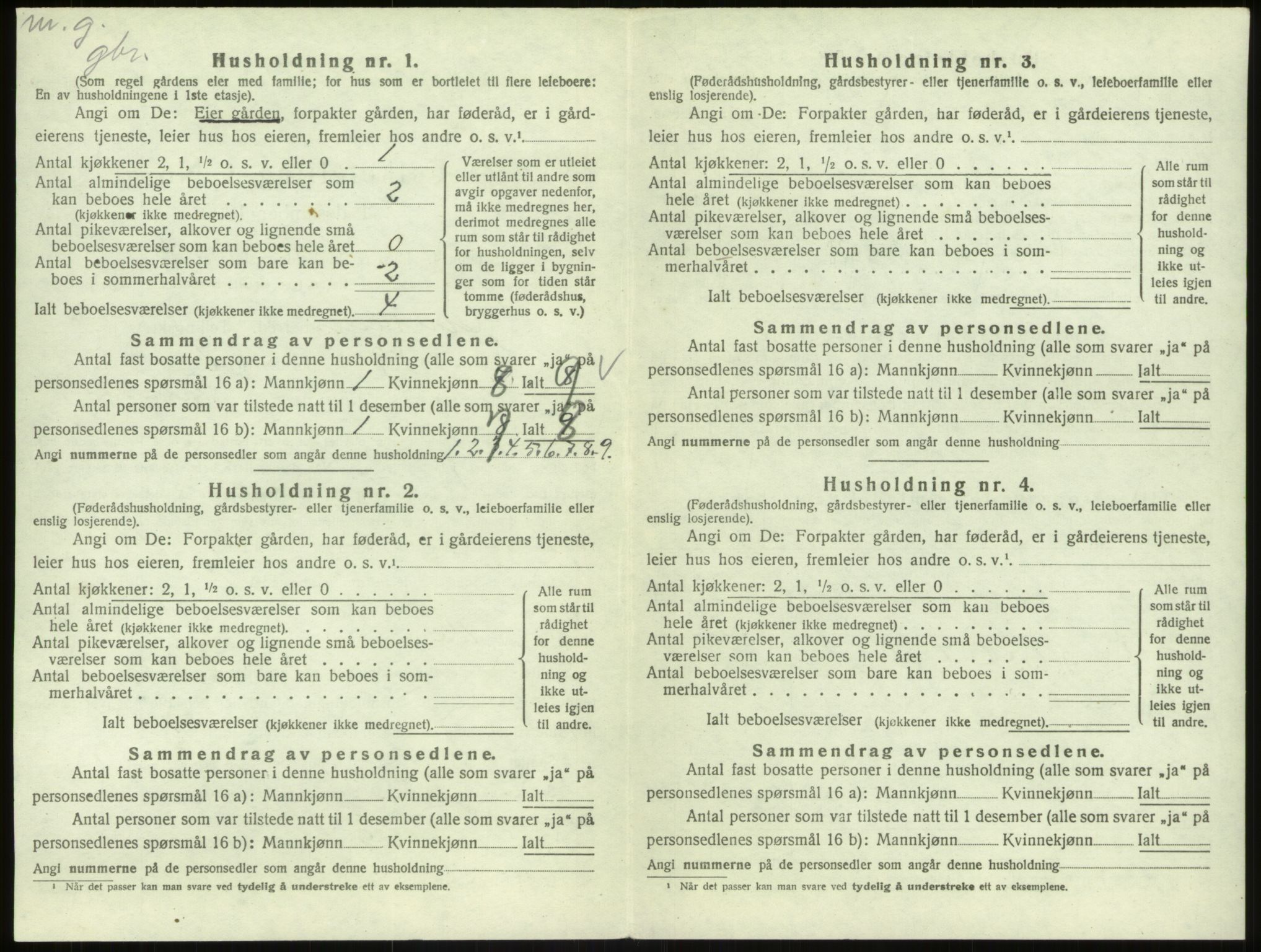 SAB, 1920 census for Åsane, 1920, p. 519